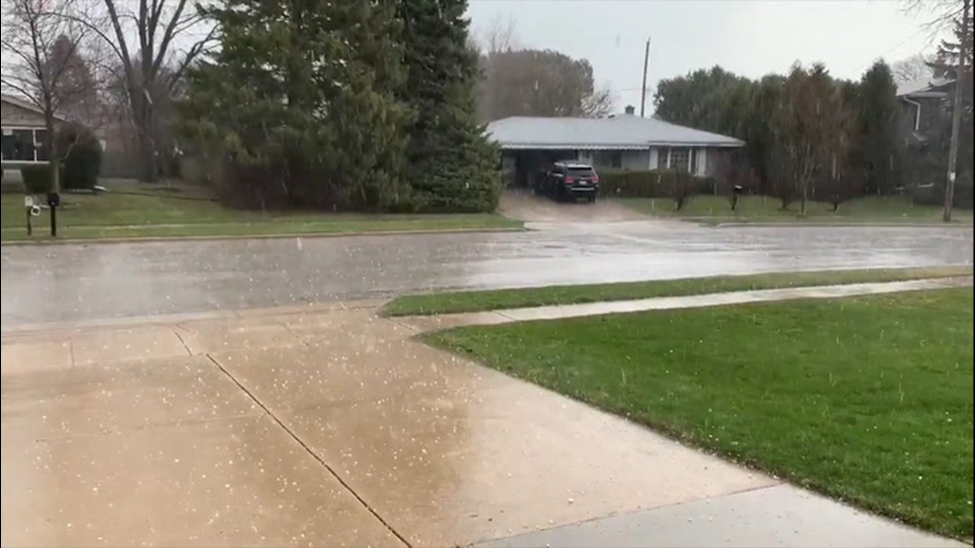 Grafton, Wisconsin, was hit with some heavy hail on Tuesday, April 7.