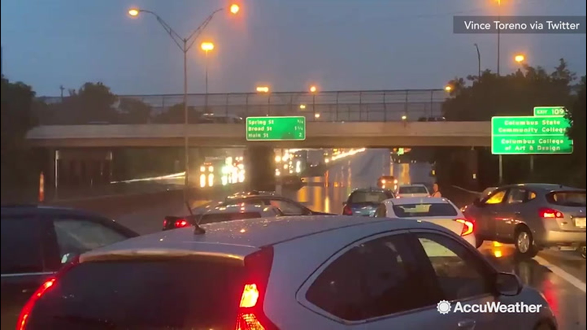 On June 19, flash flooding due to heavy rain endangered much of Ohio. Just north of Columbus, traffic  on Interstate 71 was brought to a stand still by floodwaters, which one Ohio Department of Transportation official compared to a lake.