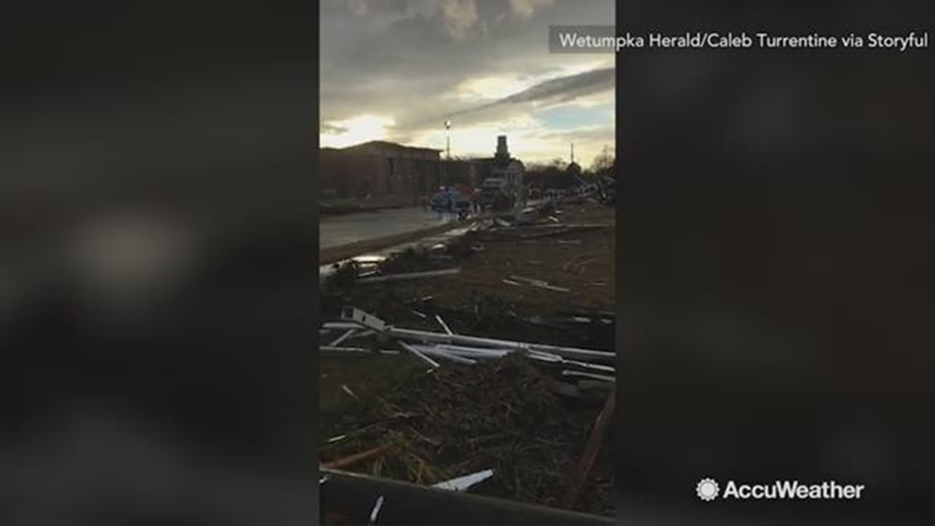When a tornado tore through Wetumpka, Alabama on Jan 19 one of the town's major intersections was left in shambles.