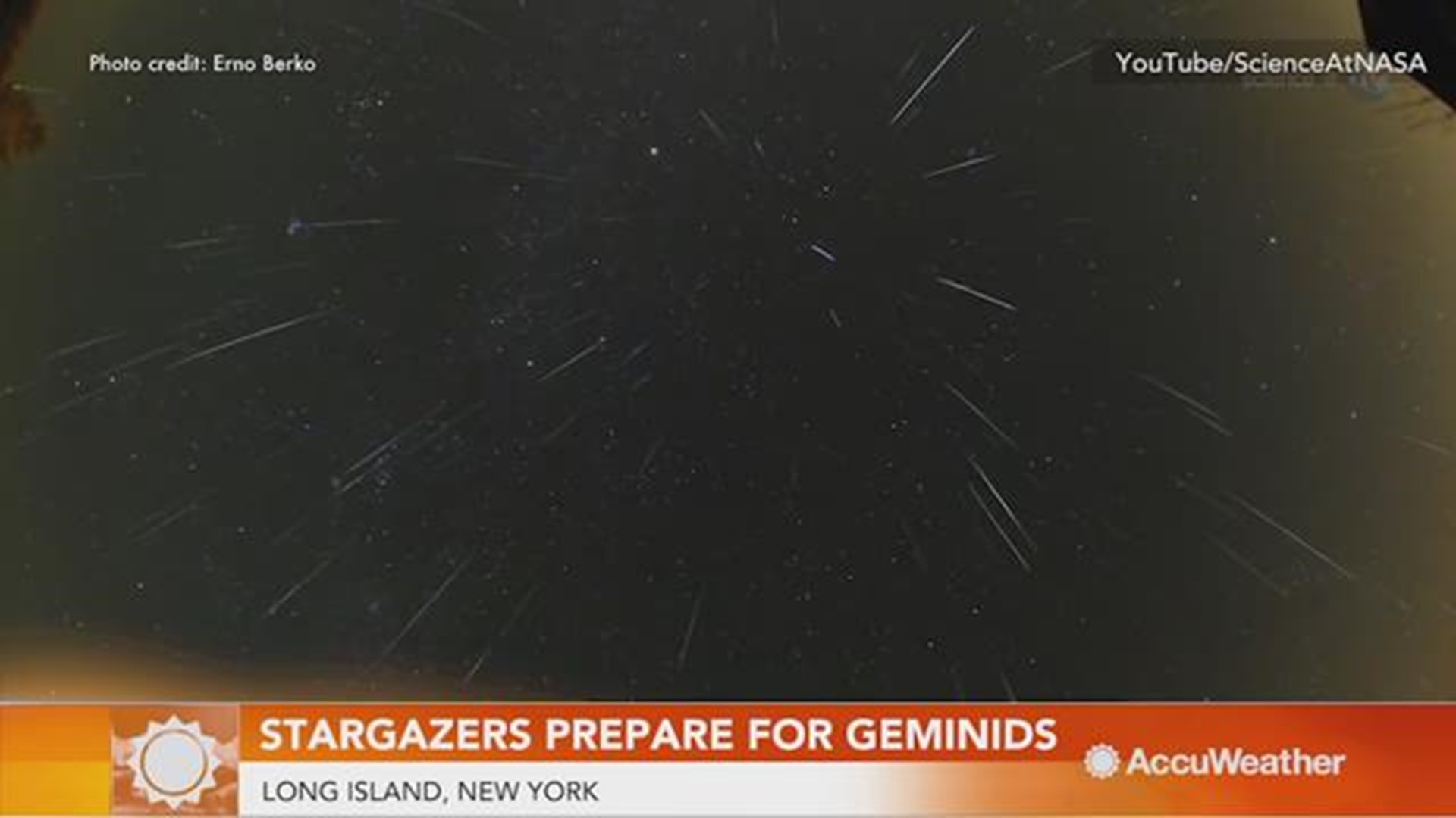 AccuWeather reporter Kena Vernon is in Long Island, New York where stargazers eagerly wait for nighttime when Geminid meteors will streak across the sky during its peak.