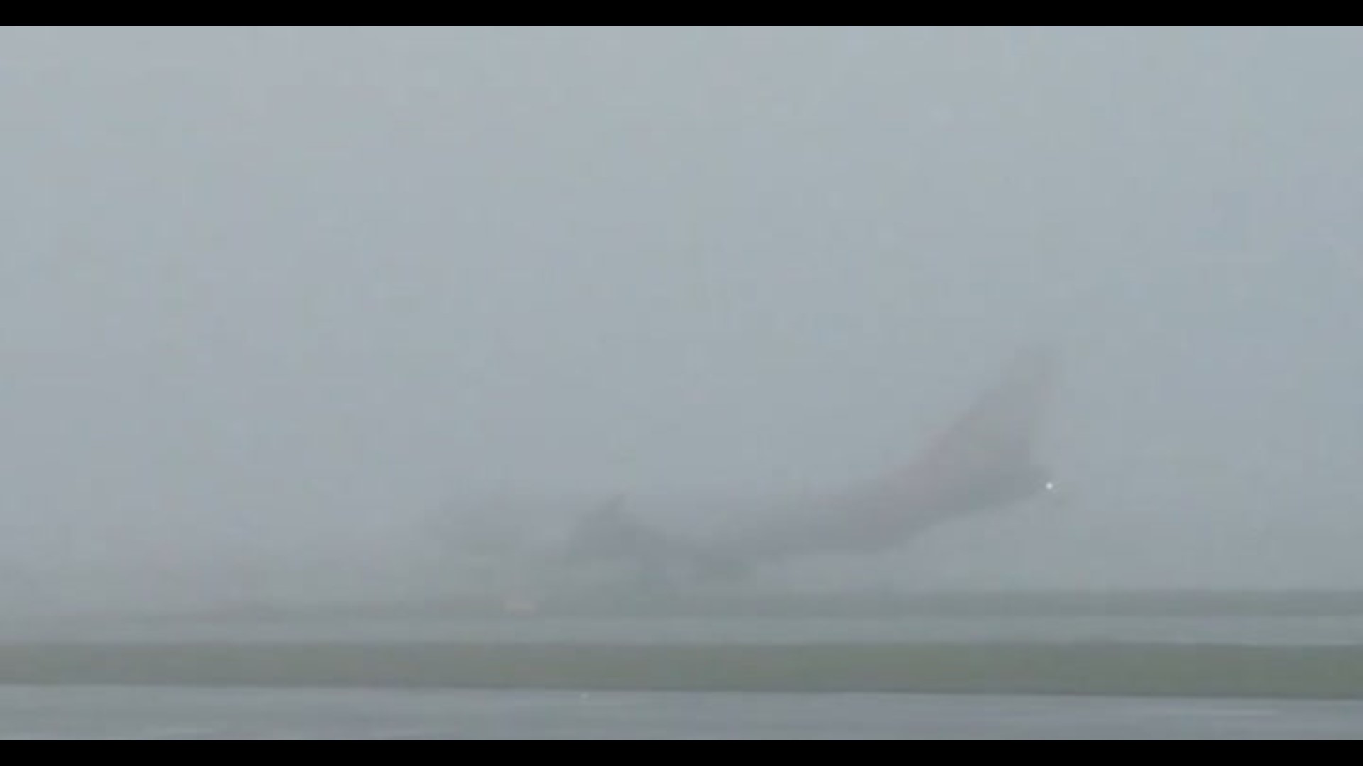 Dense fog in Atlanta, Georgia, seemingly made this plane disappear from the runway at Hartsfield-Jackson Atlanta International Airport as it departed on May 28.