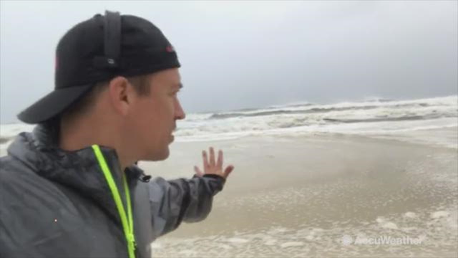 Even with Michael 75 miles off shore, storm surge is already happening in Panama City Beach. Winds will ramp up and the storm surge is only going to get worse. 