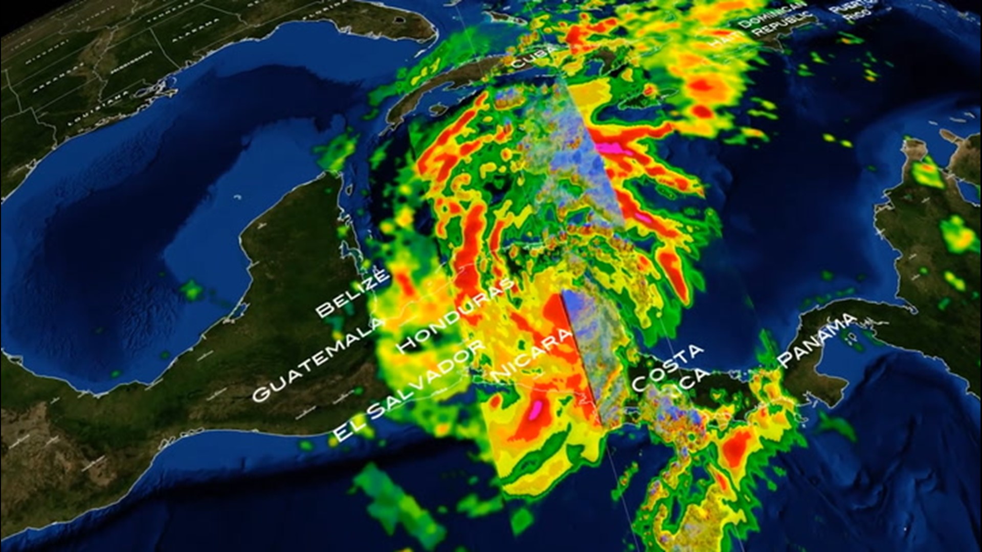 NASA's Global Precipitation Measurement Core Observatory satellite flew over Hurricane Eta on Nov. 4, capturing the storm's rainfall totals over Central America.