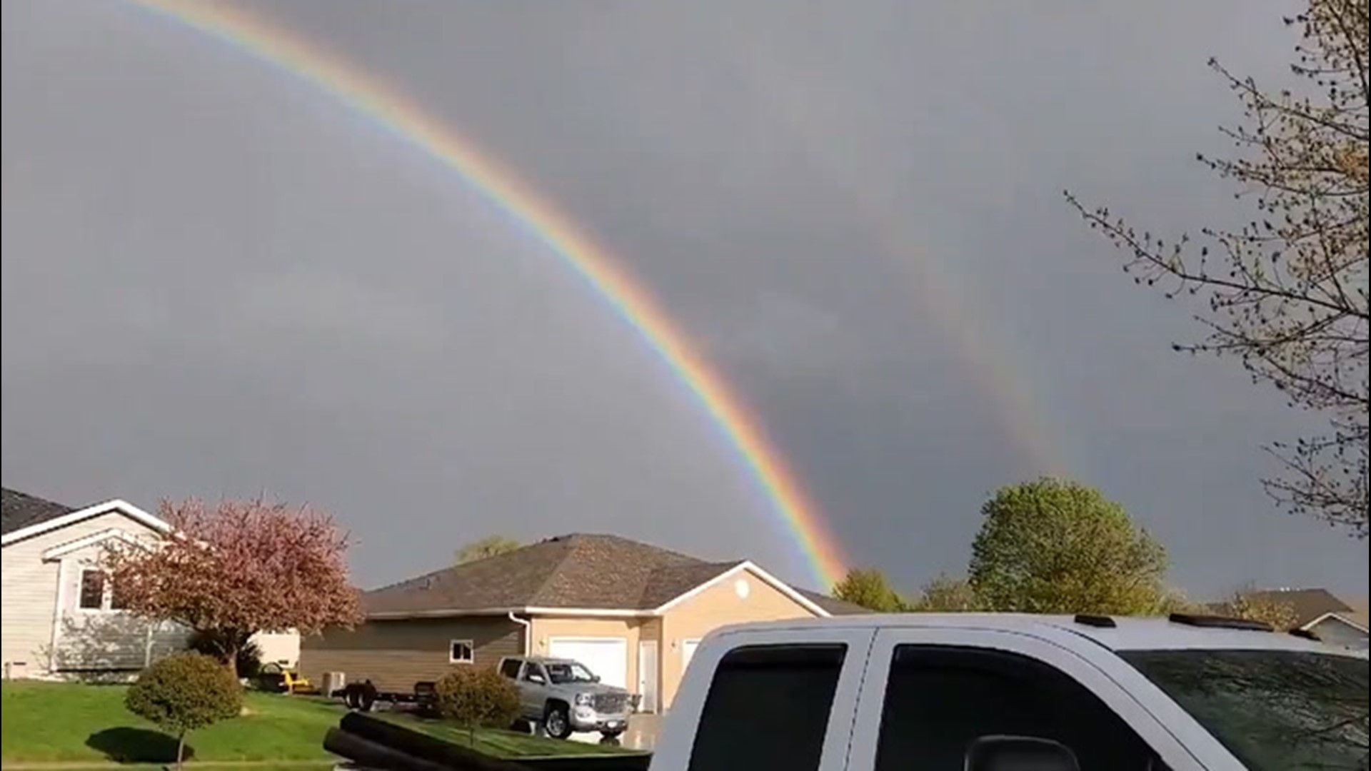 This double rainbow arched above Norfolk, Nebraska, putting on a show after a thunderstorm passed through the area on May 5.