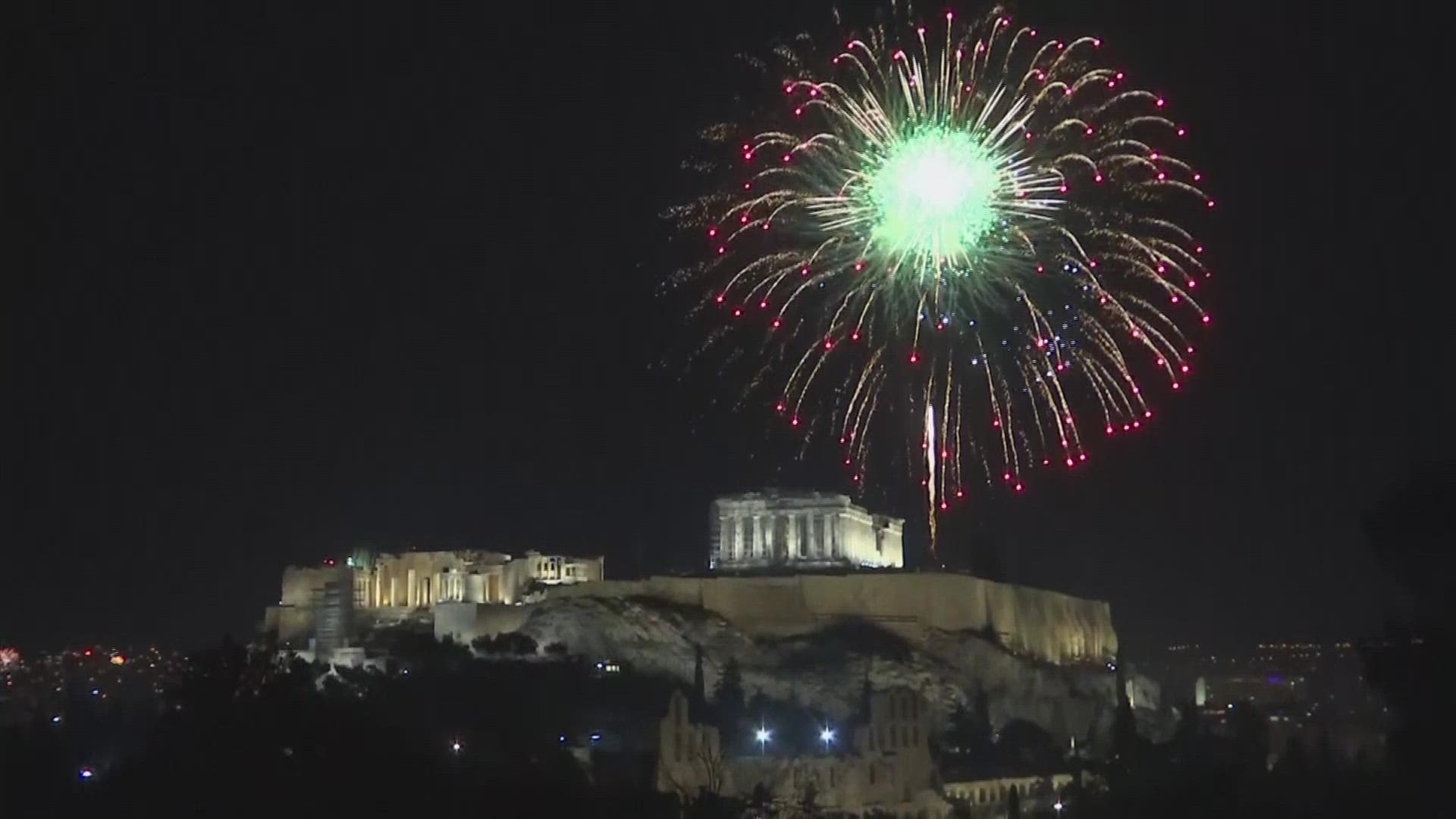 Fireworks and celebrations rang out around Athens on Saturday morning as the Greek capital celebrated the start of the new year.