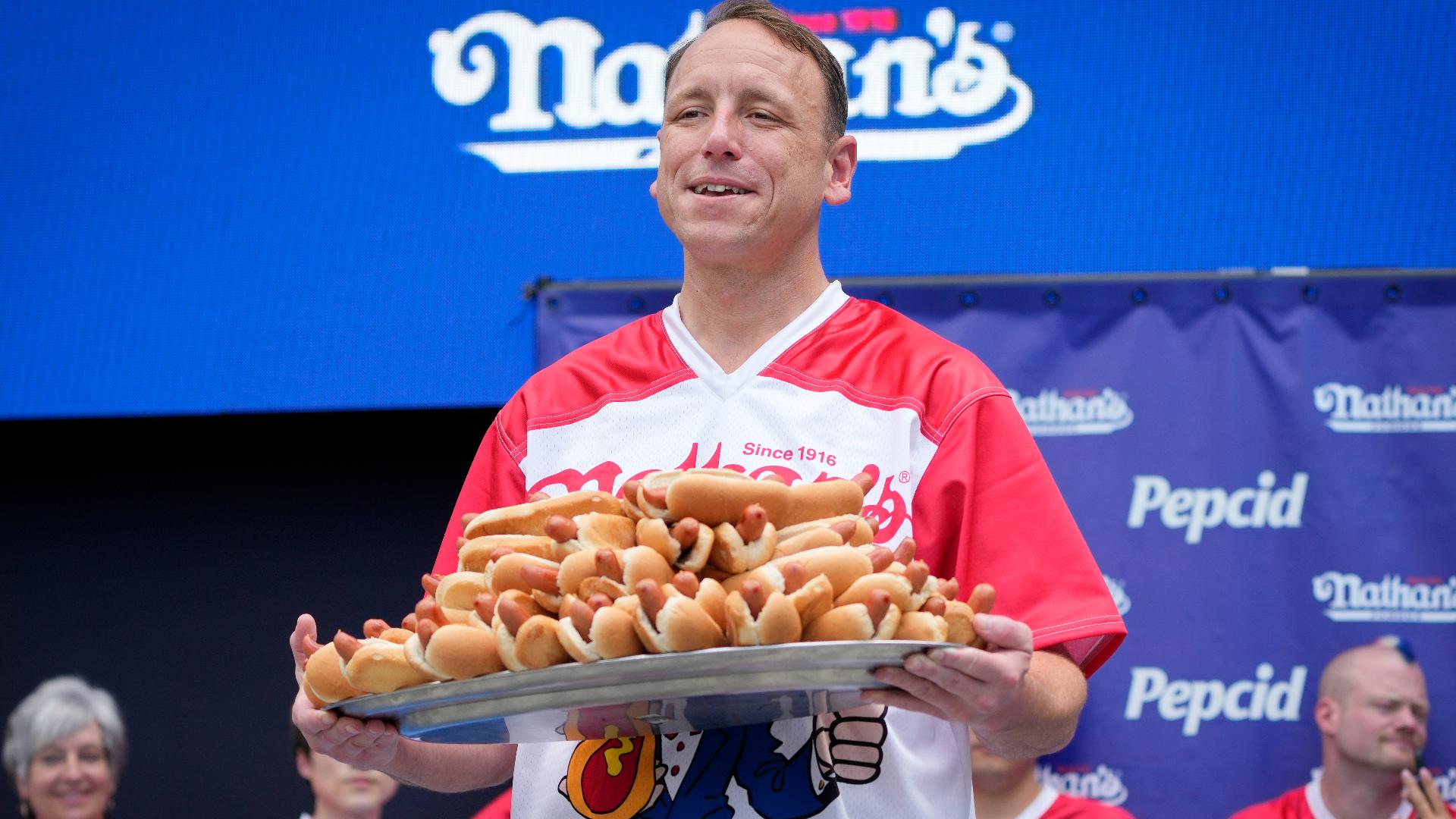 Joey “Jaws” Chestnut will not participate in this year's event after signing a deal with a rival brand, organizers said,