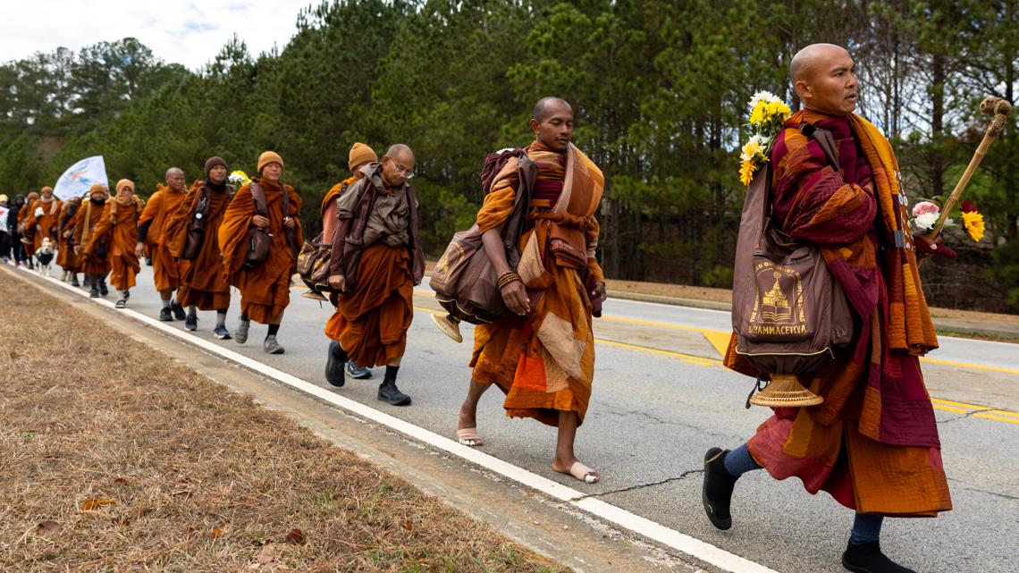 Buddhist monks’ cross-country Walk for Peace set to pass through South Carolina Midlands