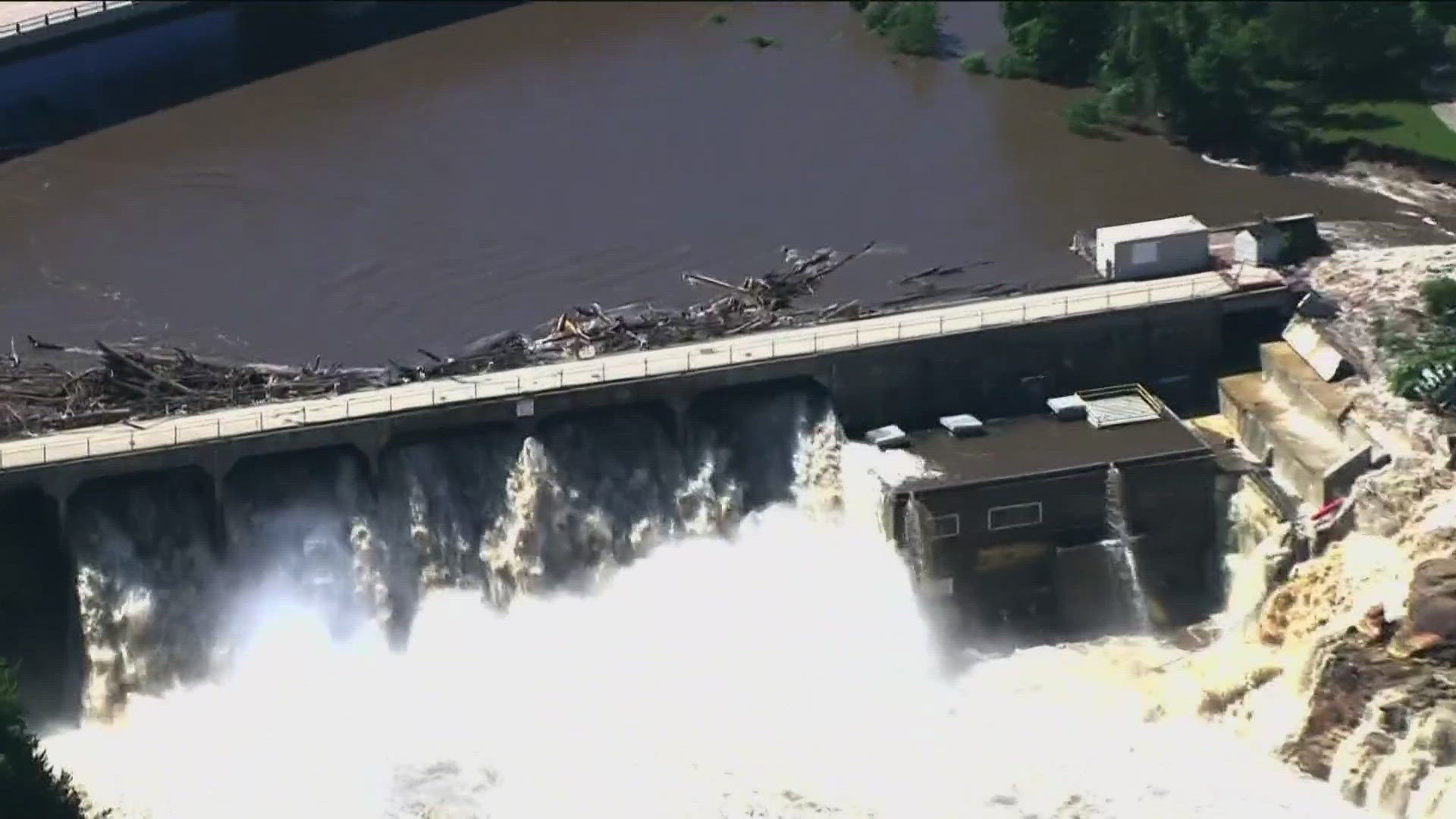 A build-up of debris has county officials monitoring the dam in Rapidan Township.