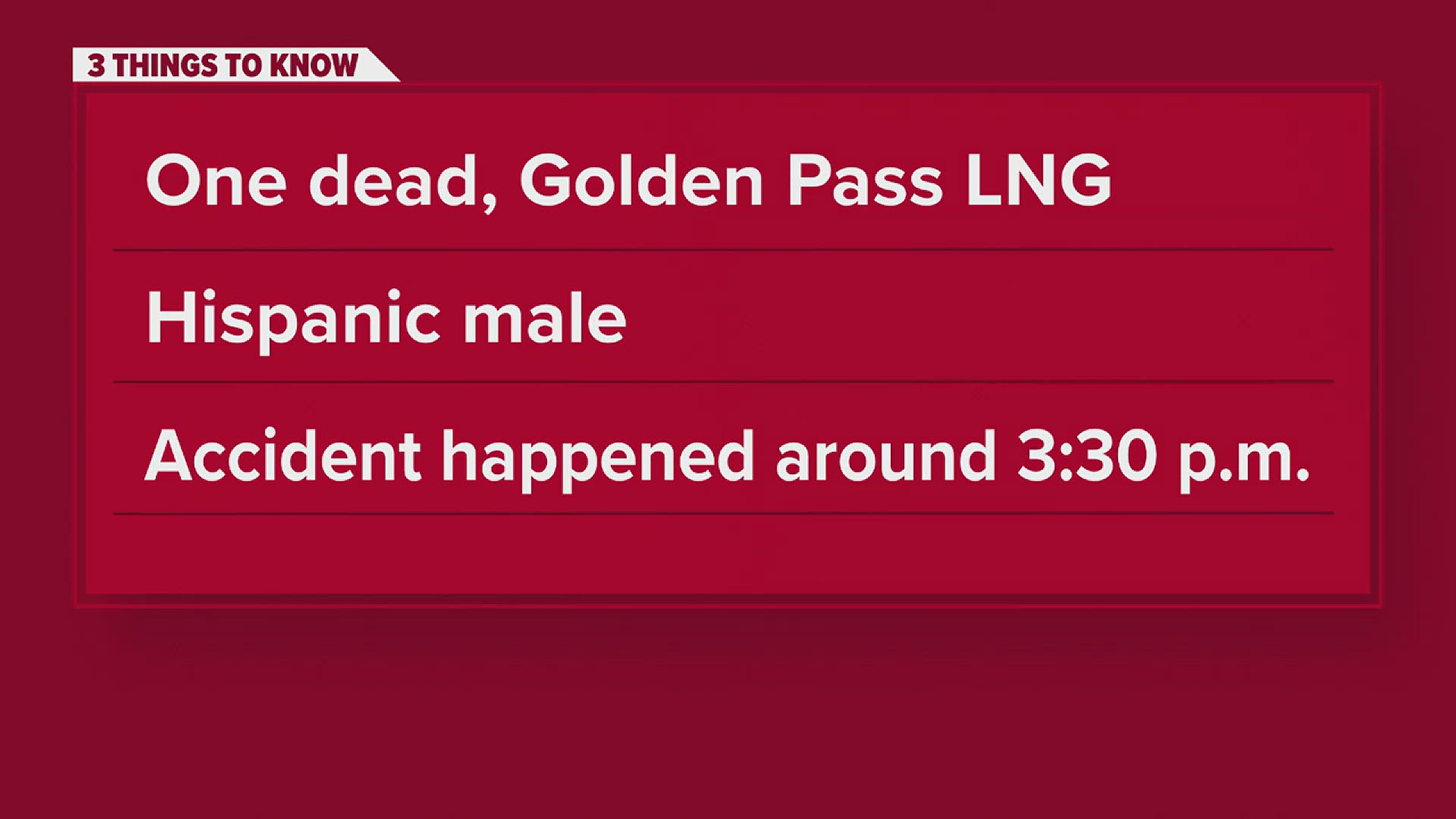 The accident happened at around 3:30 p.m. according to Judge Ben Collins.
