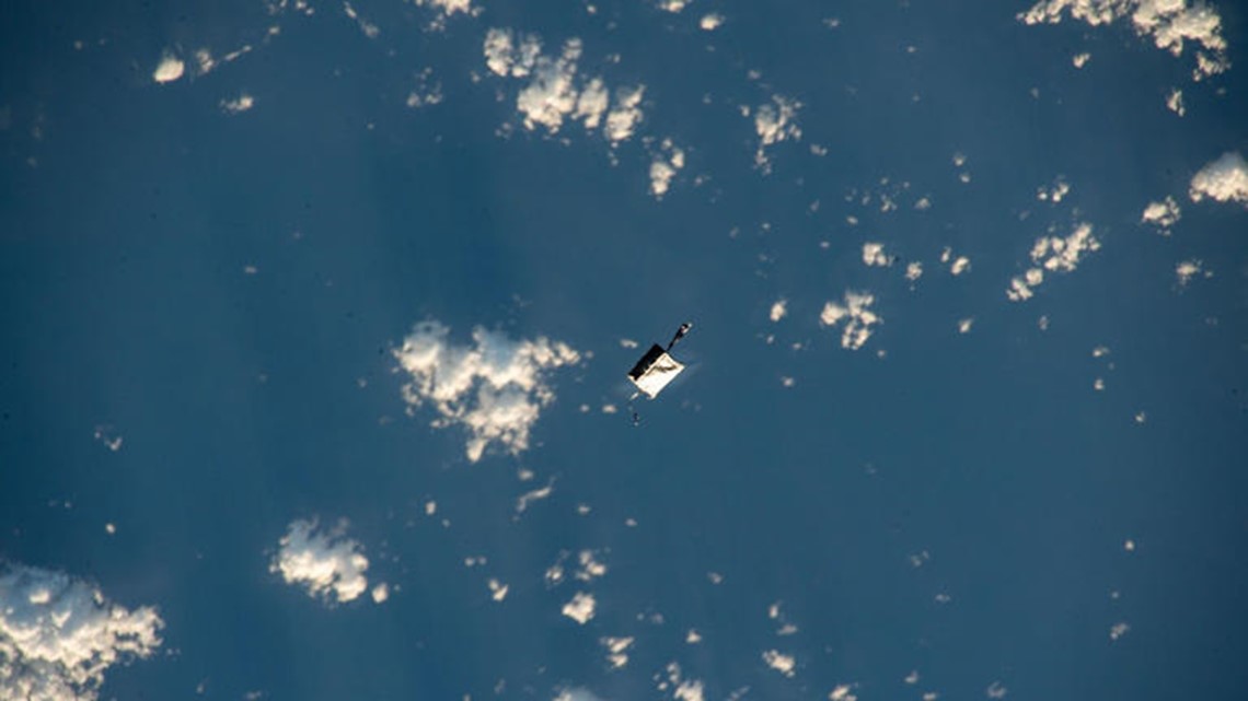 NASA tool bag visible from space near ISS