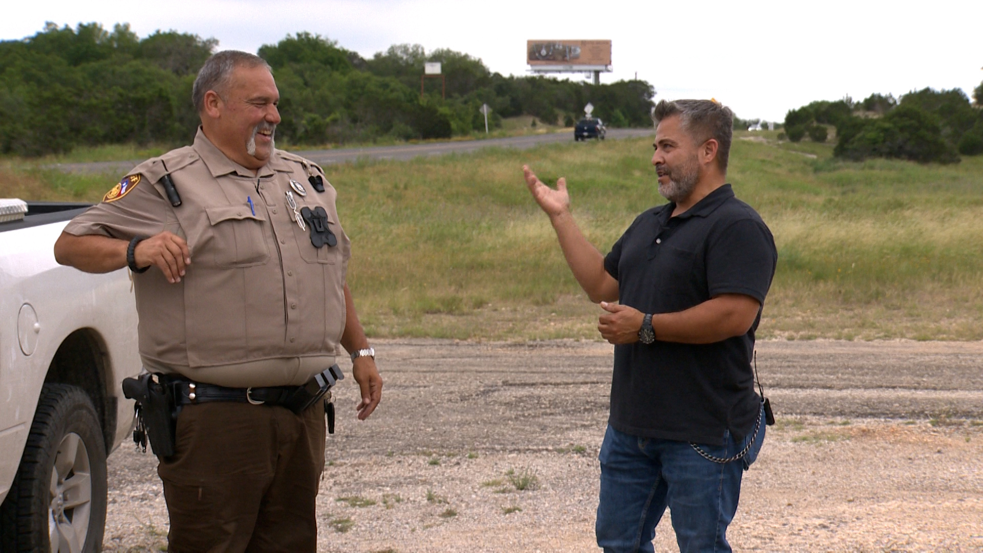 Paul Canales was five miles away with half an hour to spare before graduation. Then Deputy Sheriff Richard Mhartain drove by the right place at the right time.