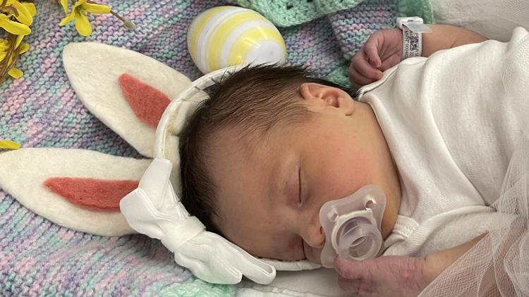 TOO CUTE: Newborn babies all dolled up as Easter bunnies to recognize the holiday