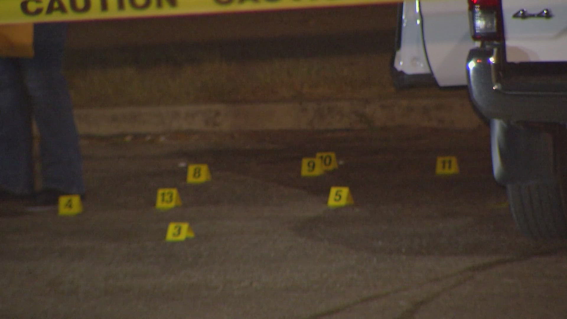 A victim was shot several times in the legs, according to police.