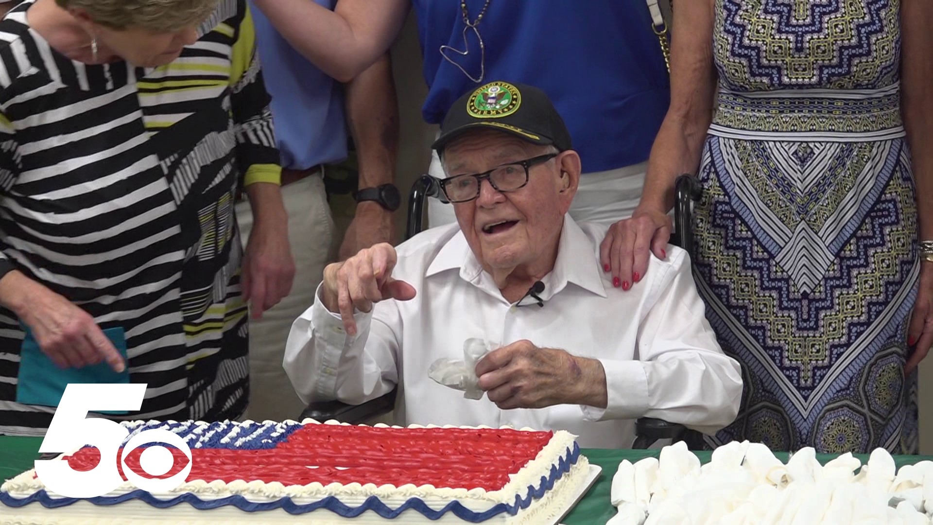 One of the oldest surviving WWII veterans in the United States celebrated his 100th birthday.