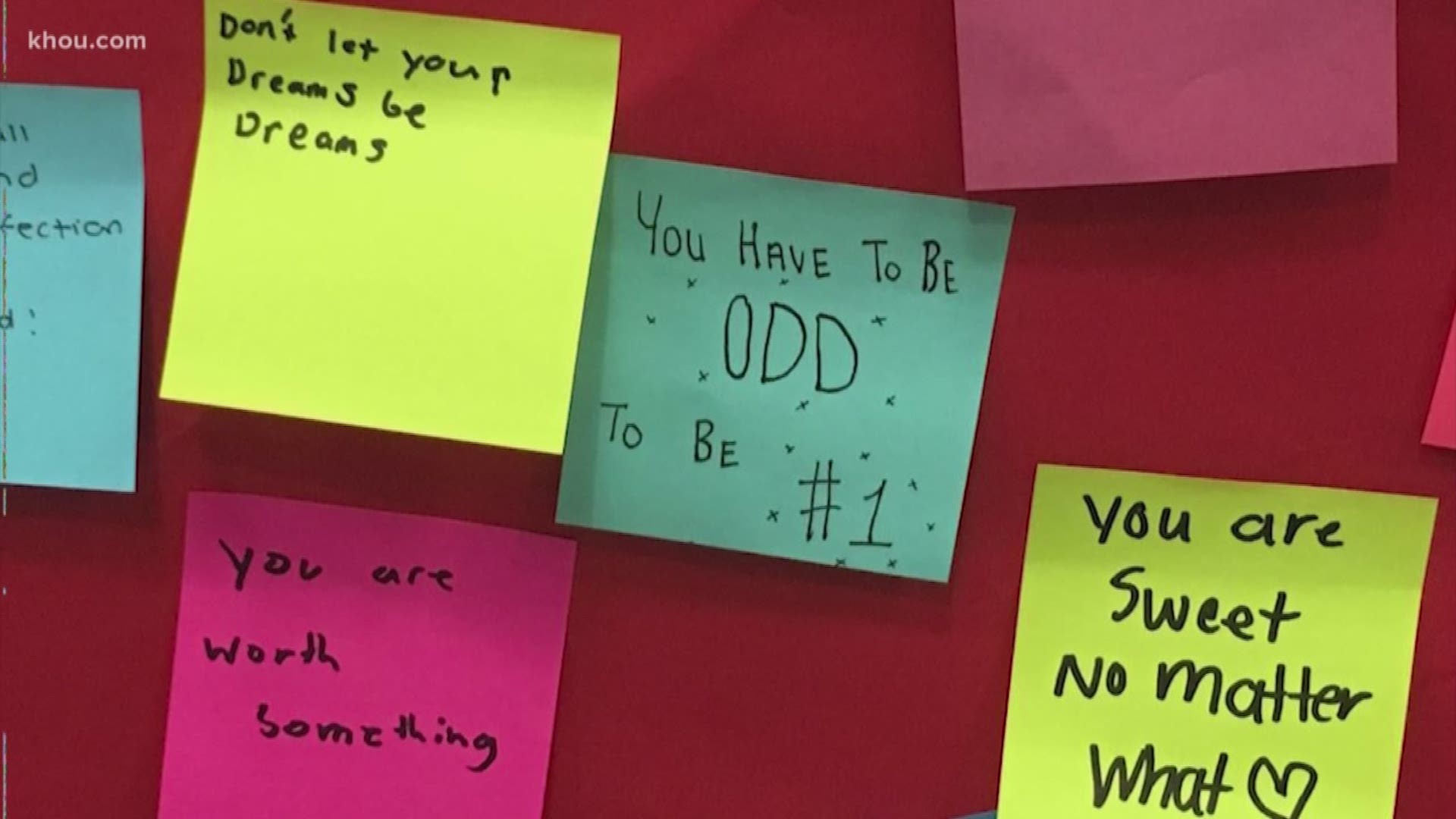 At one Katy school, they're using post-it notes to inspire others.