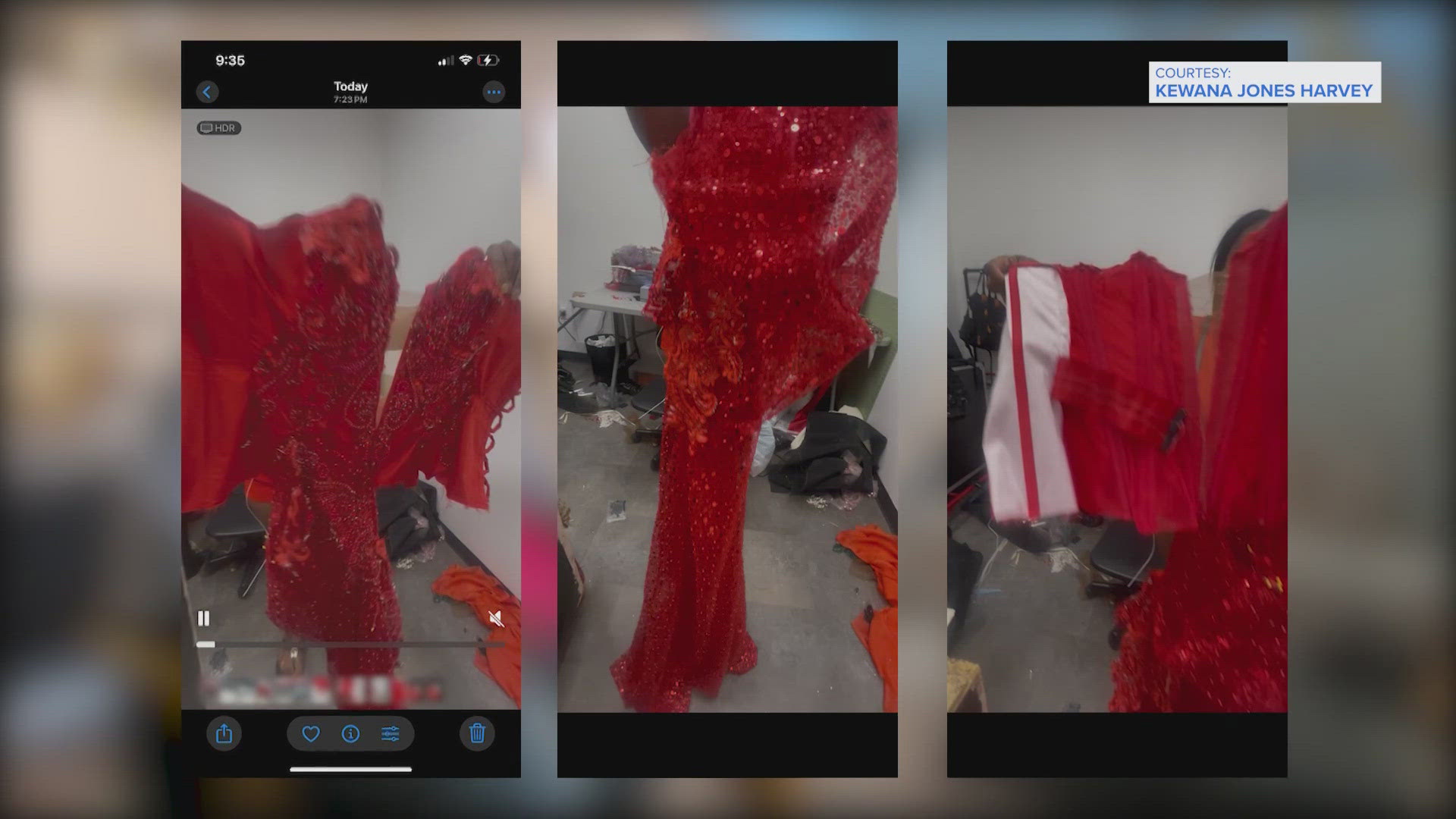 Once at Rocky Boston’s studio, Kewana Jones Harvey found her daughter’s dress in pieces, and she said other parents were there too.