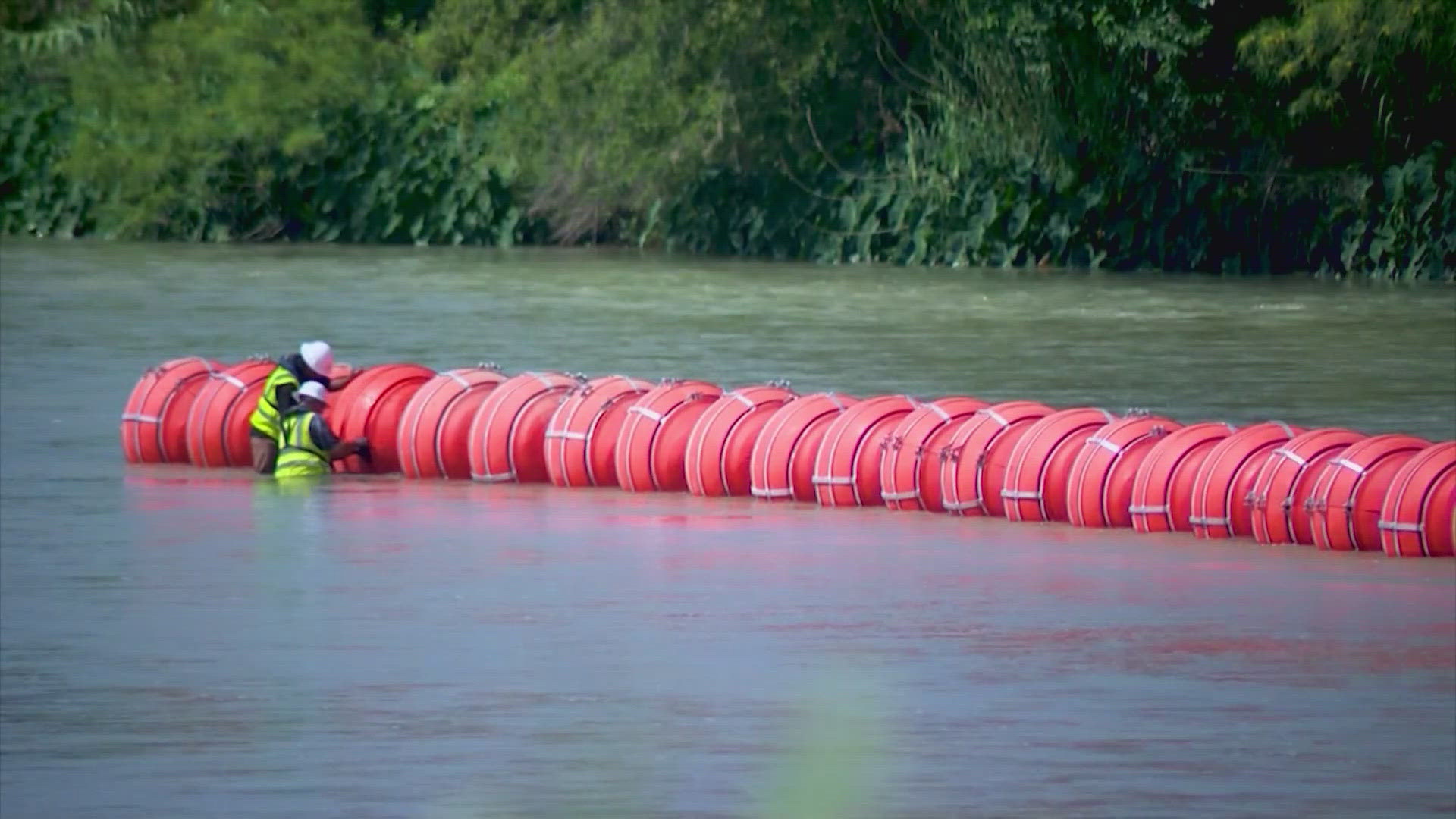 The ruling means Texas can keep the buoys in the Rio Grande River to prevent people from crossing the border -- for now.