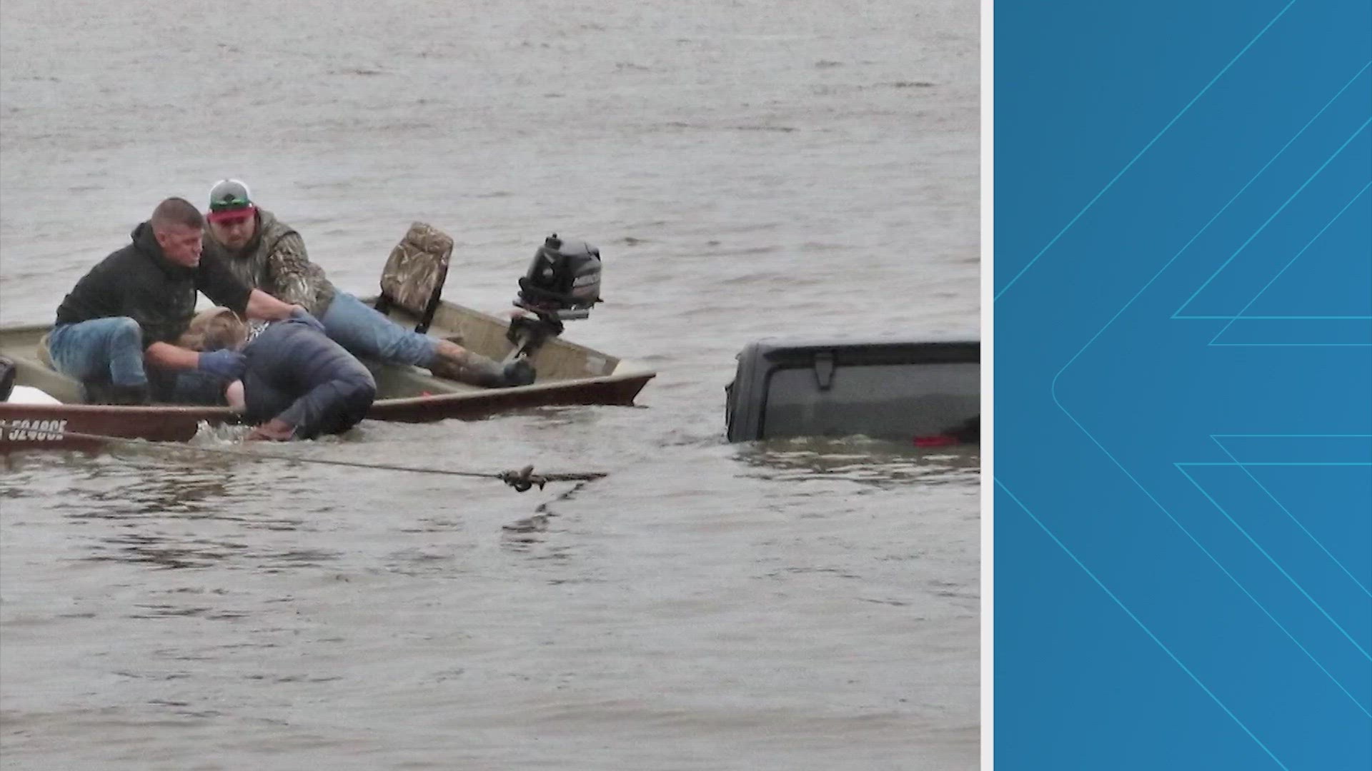 The woman was found after a fisherman spotted the Jeep submerged underwater about 40 feet away from a boat ramp.