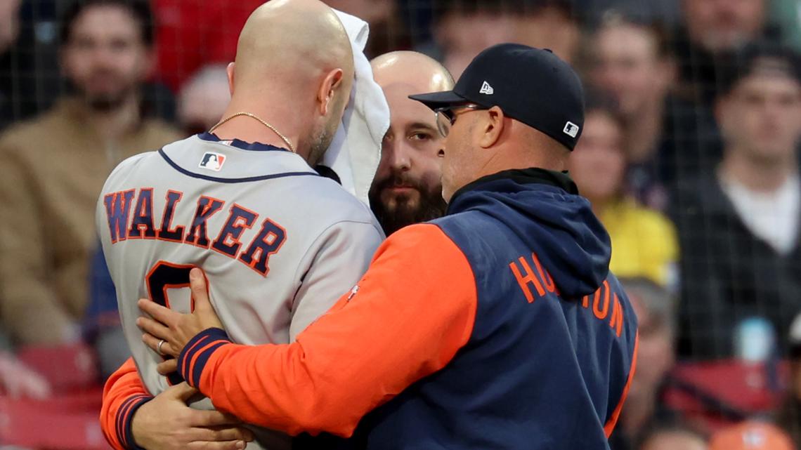 Walker left the game after being hit in the head in the ninth inning of Houston's 6-3 win over the Red Sox, and said he'll be ready to go on Sunday.