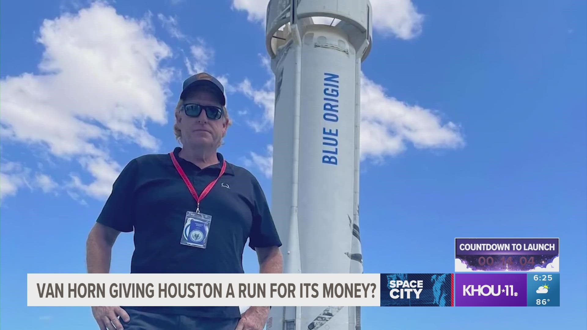 As Blue Origin prepares for the second human flight to space, there's a friendly competition brewing in the west Texas desert.