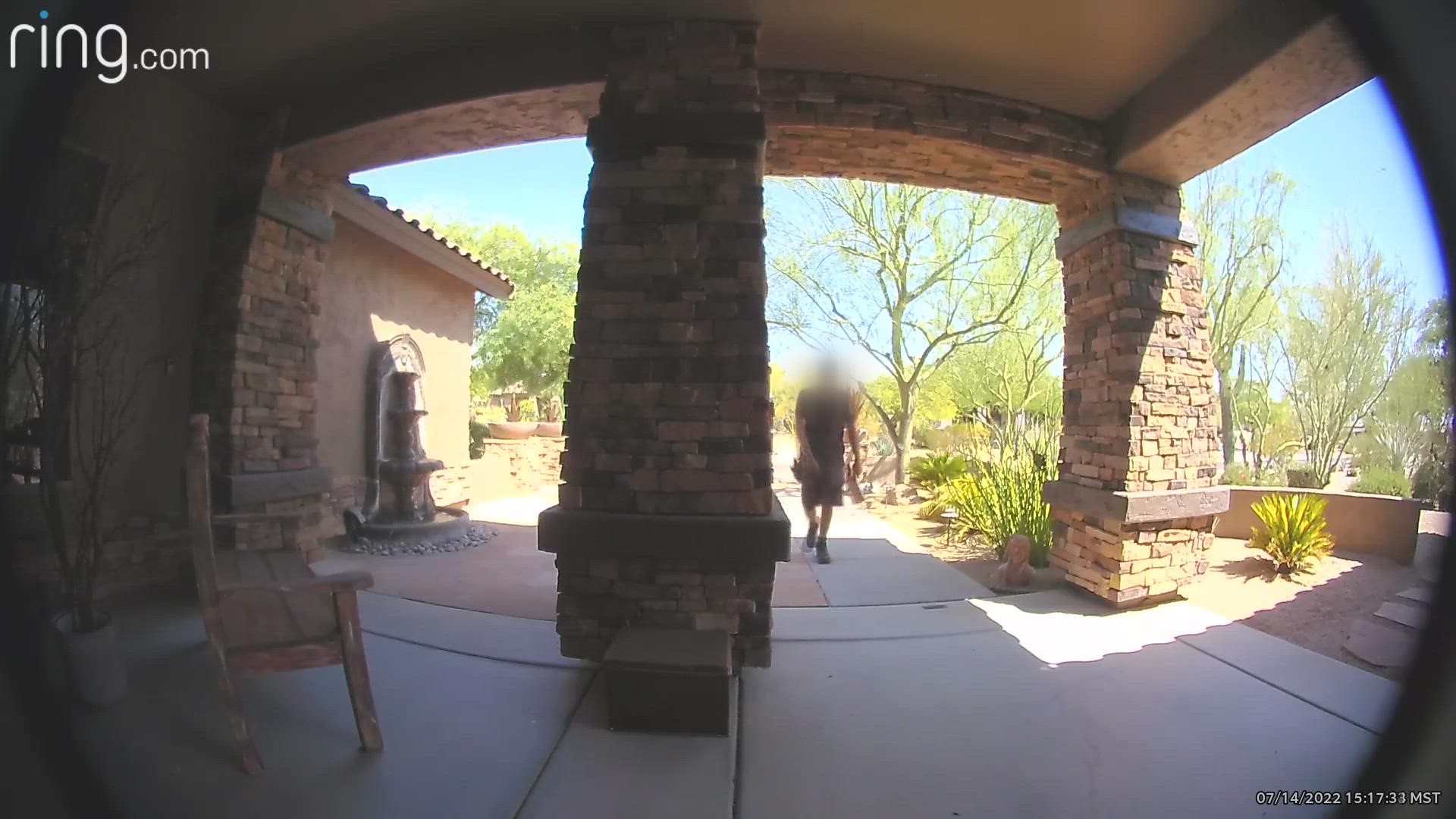 The homeowner is sharing the footage in hopes to remind those who work outside that the Arizona heat can sneak up on them.