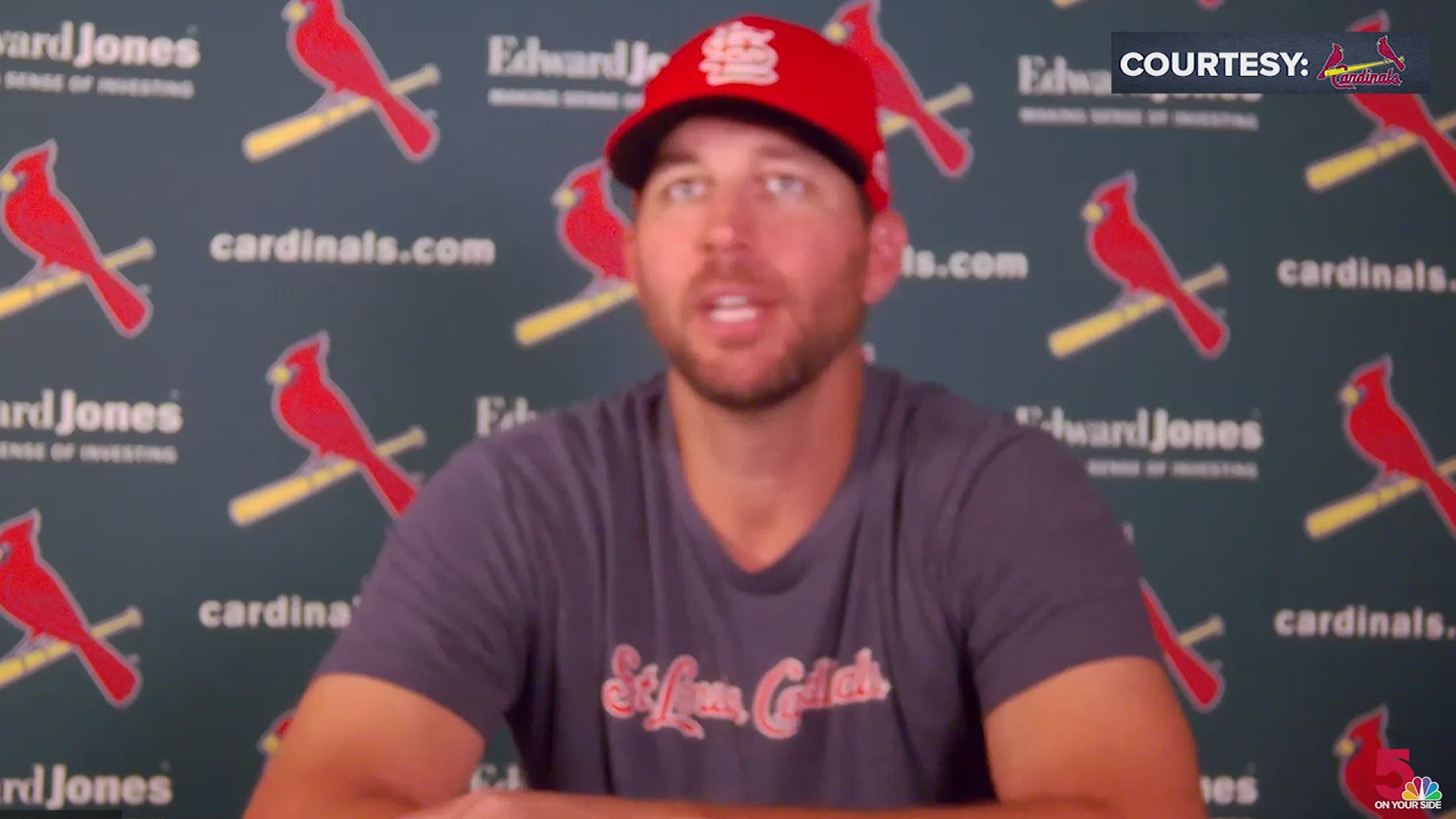 The Cardinals shared a moment of unity before the opening night game