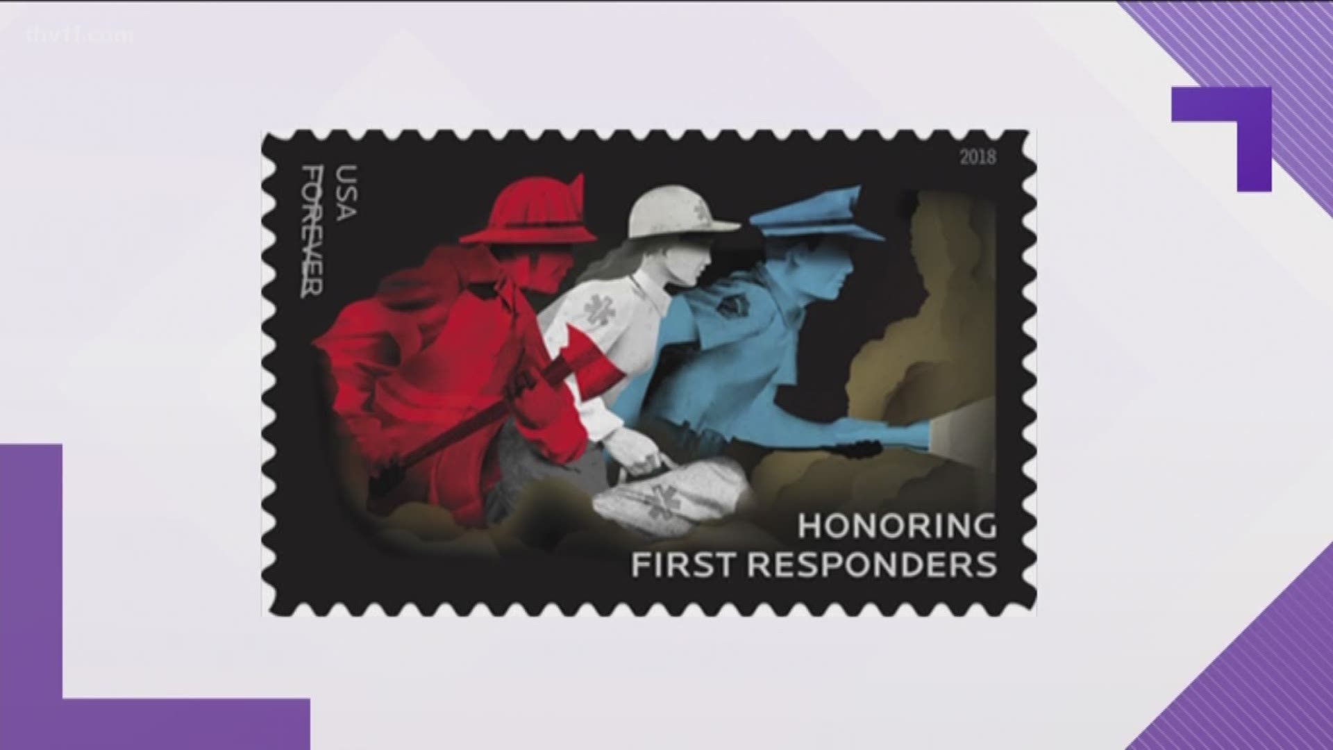 The stamp is dedicated to American first responders.