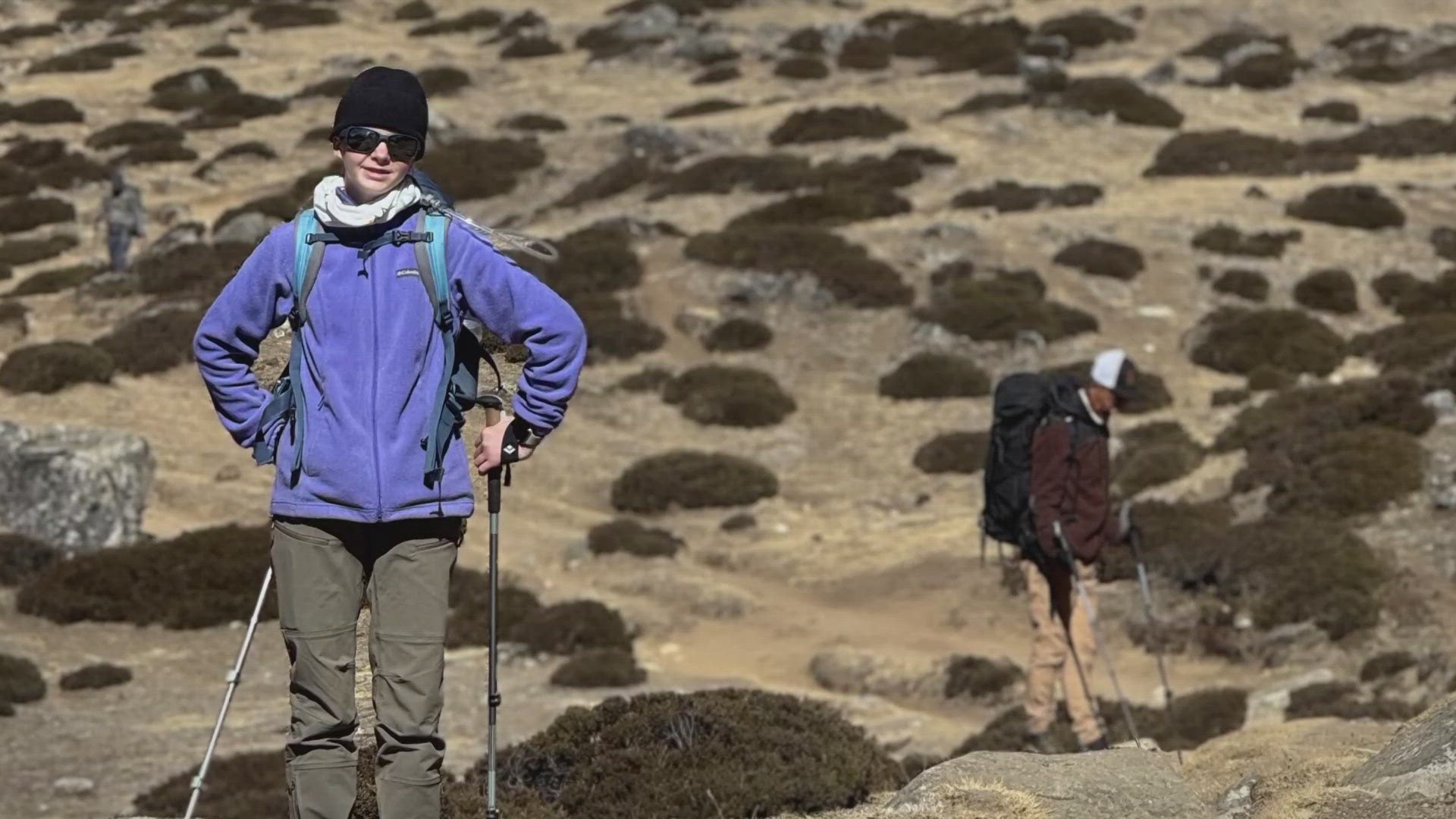 Elsie Evans has been training for the climb since this summer, practicing with Colorado's 14ers. 