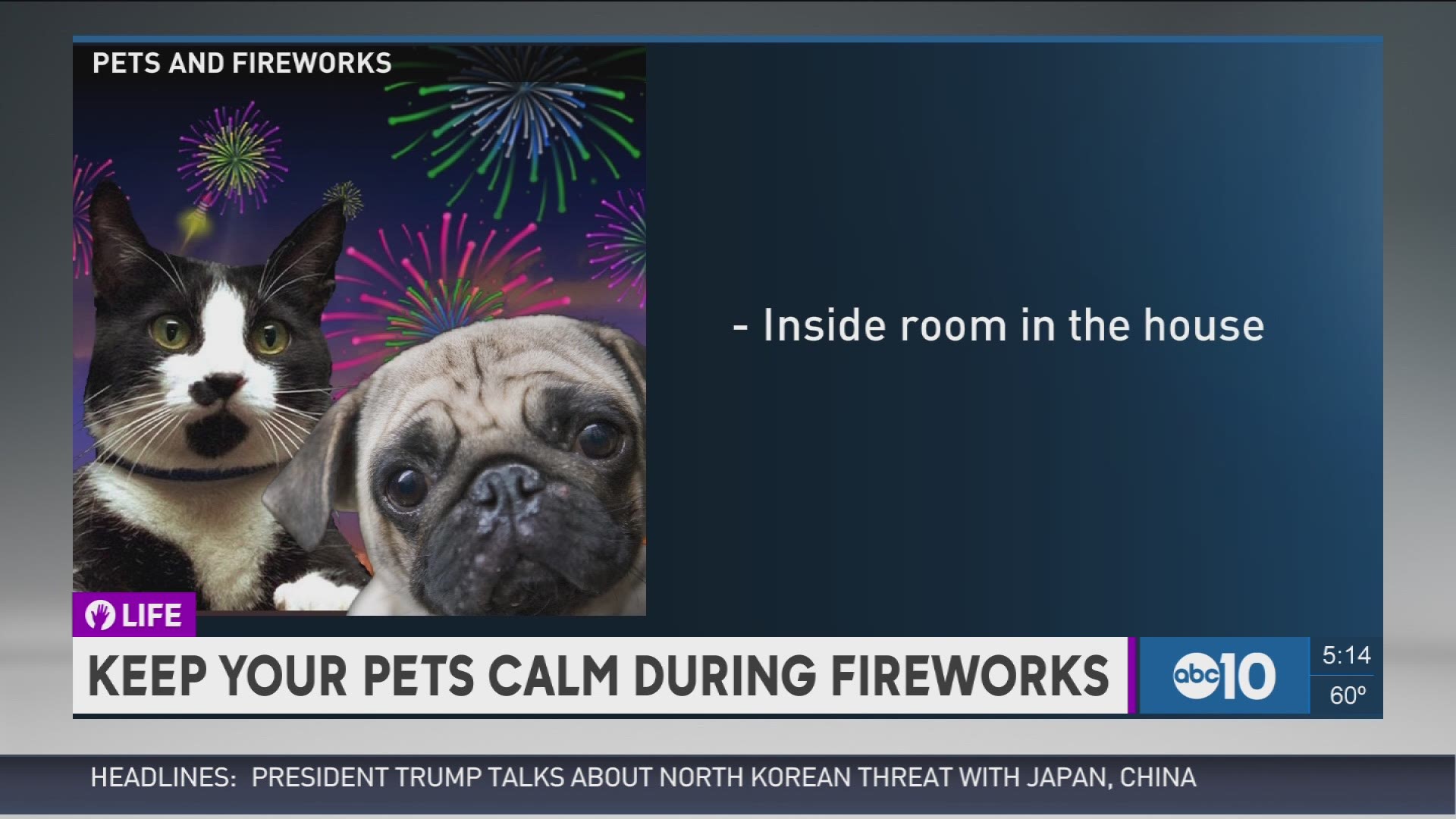 Pets routinely get nervous around the 4th of July. Here are a few tips on keeping them calm and safe during the holiday.