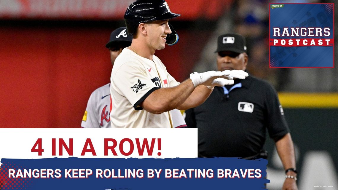 The Rangers made it 4 in a row by routing the Braves in the opener of a ...
