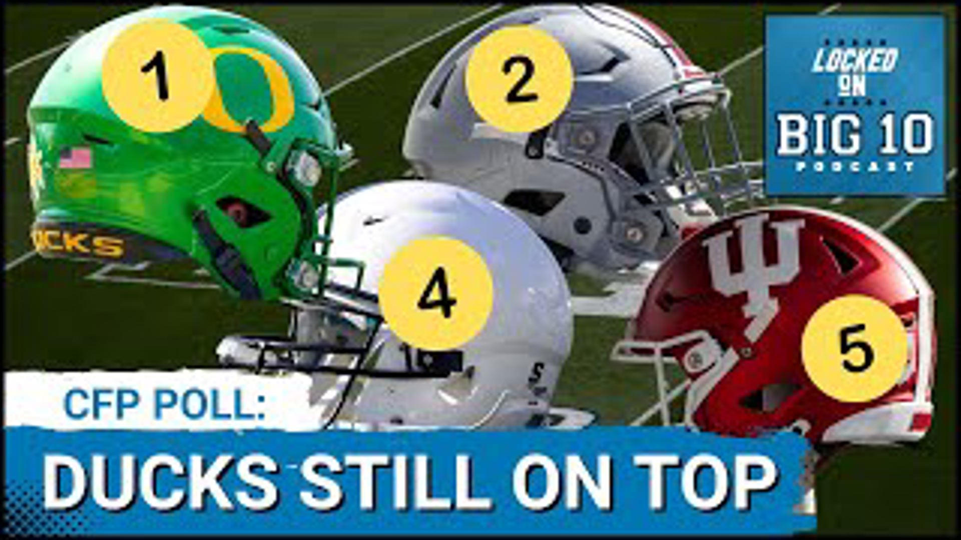 The second round of the college football playoff poll still shows the undefeated Oregon Ducks football team as the number one ranked team in the country.