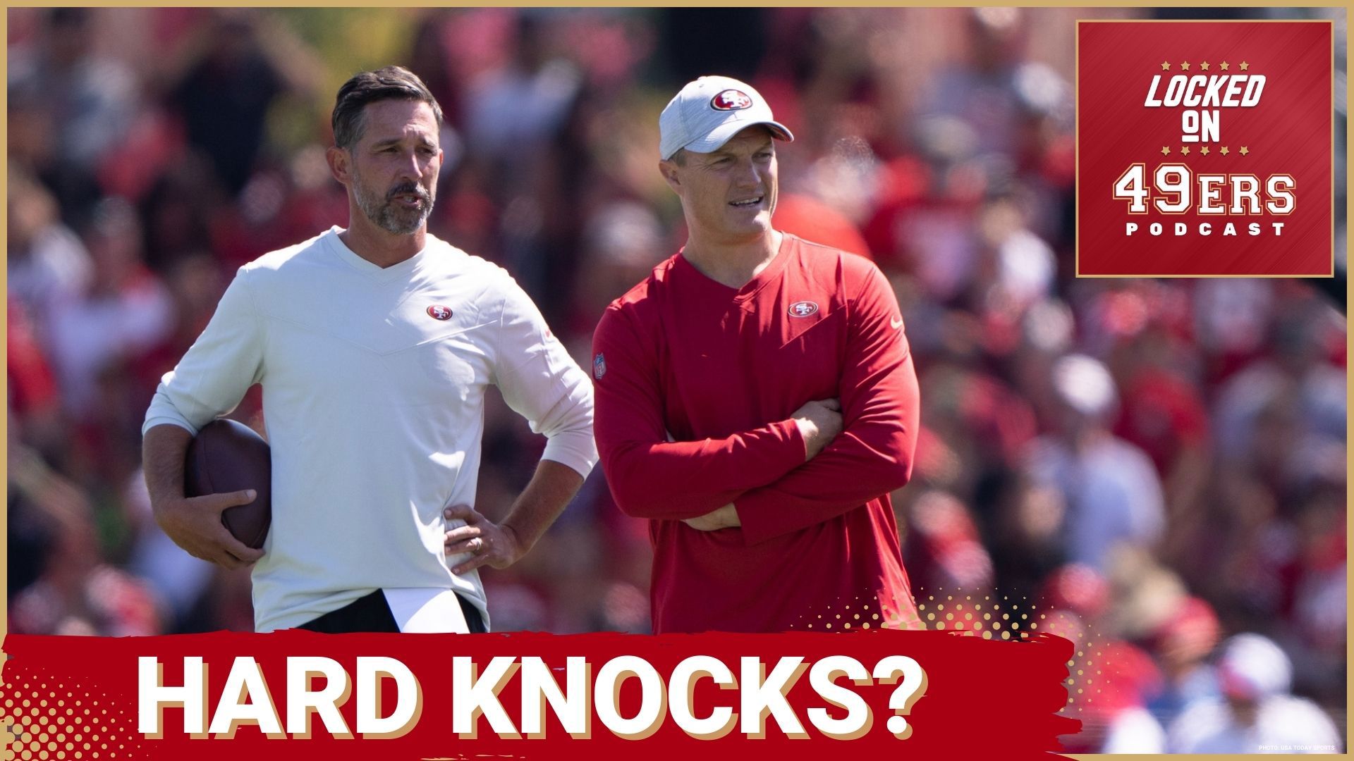 Will the NFL force the San Francisco 49ers to appear on Hard Knocks during training camp? Debating if the 49ers should prioritize upside or safe NFL Draft prospects.