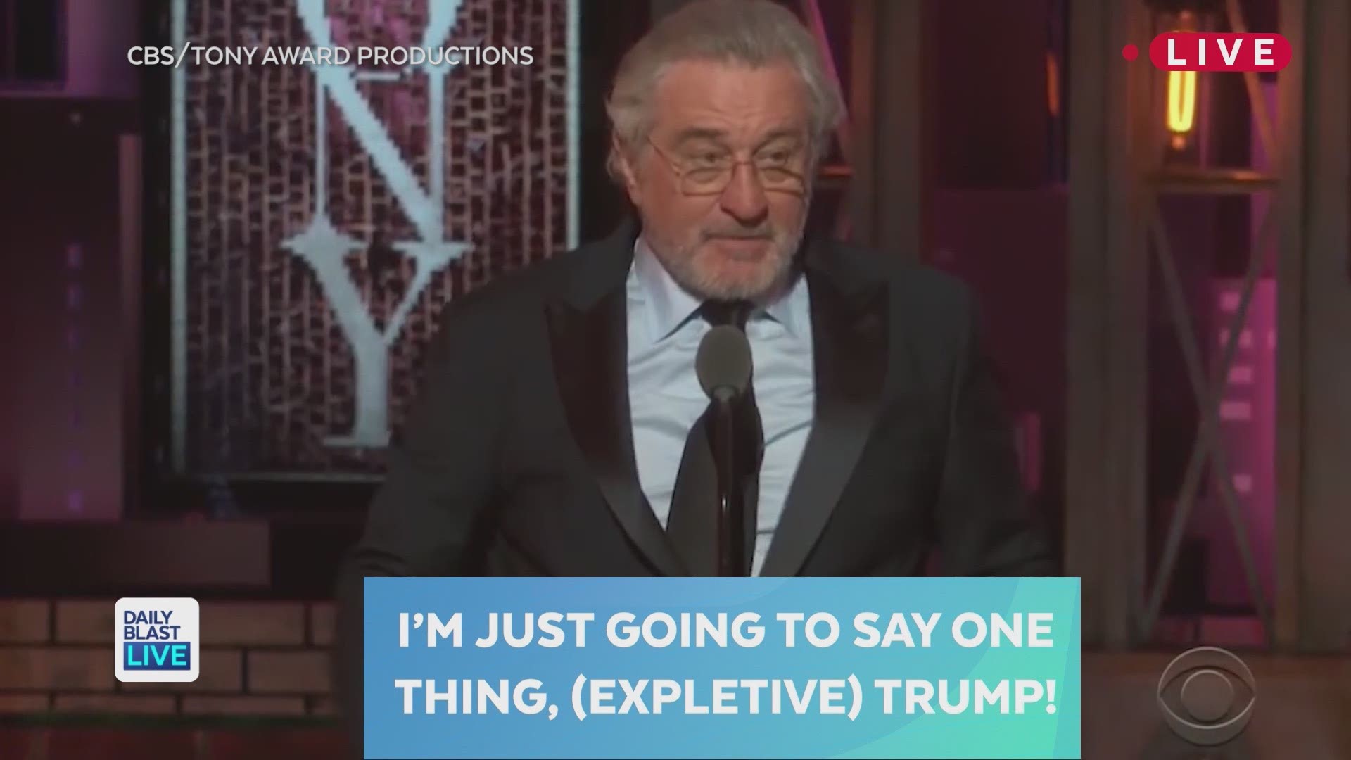 Robert De Niro drops the fbomb bashing Trump at the Tony Awards