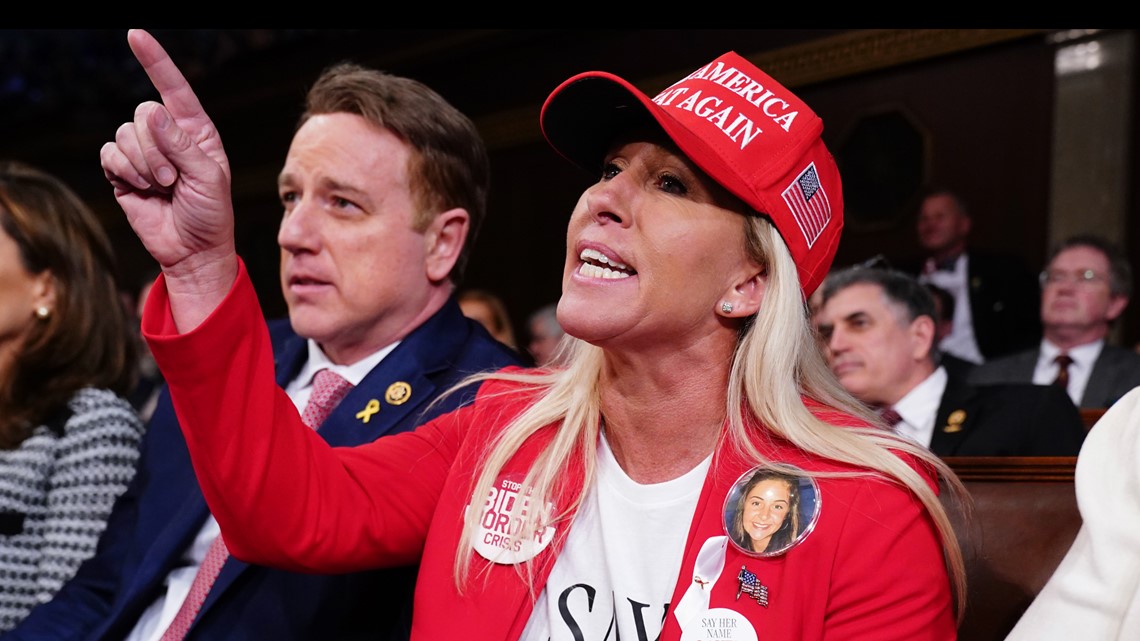Marjorie Taylor Greene MAGA hat at SOTU violated rules
