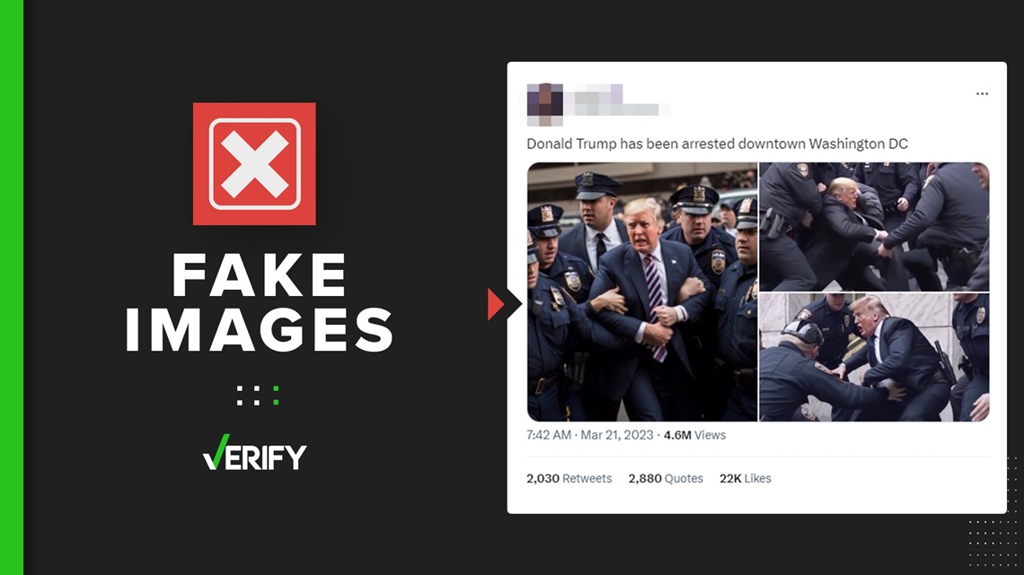 Viral photos claiming to show Trump arrest aren’t real