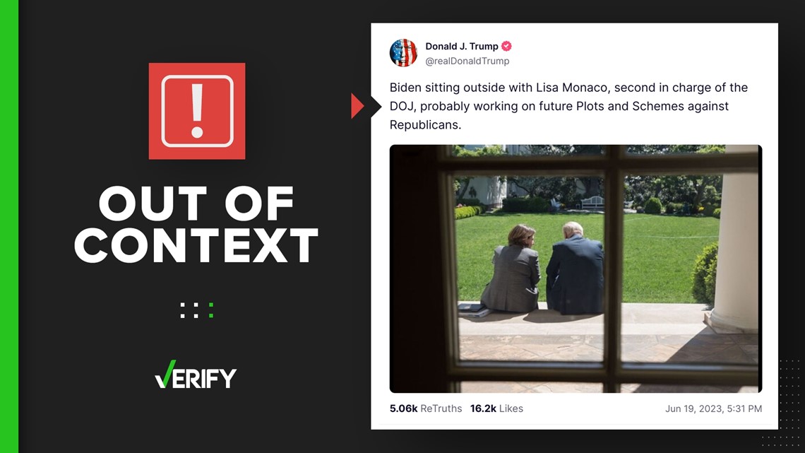 Photo Trump posted of Biden and Lisa Monaco isn’t recent