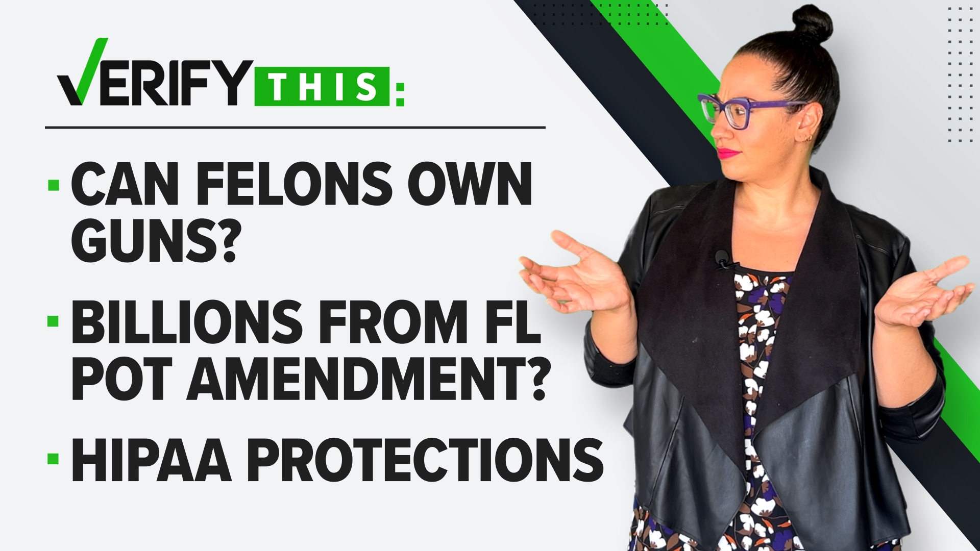 In this week's episode, we verify if felons and marijuana users can legally own guns and what medical data does HIPAA actually protect.