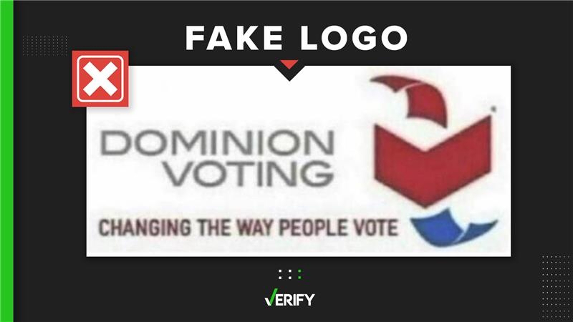 Conspiracy theorists claim the voting machine company’s logo shows a red ballot turning blue. That’s false.