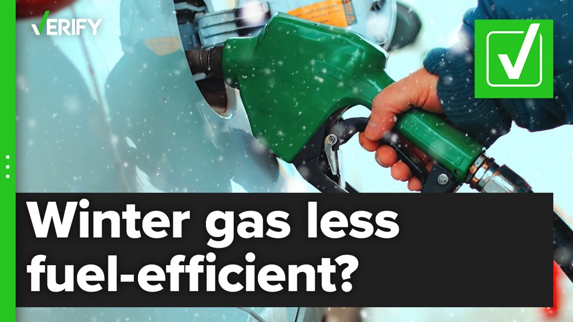 Winter gasoline is less fuel-efficient than summer gasoline