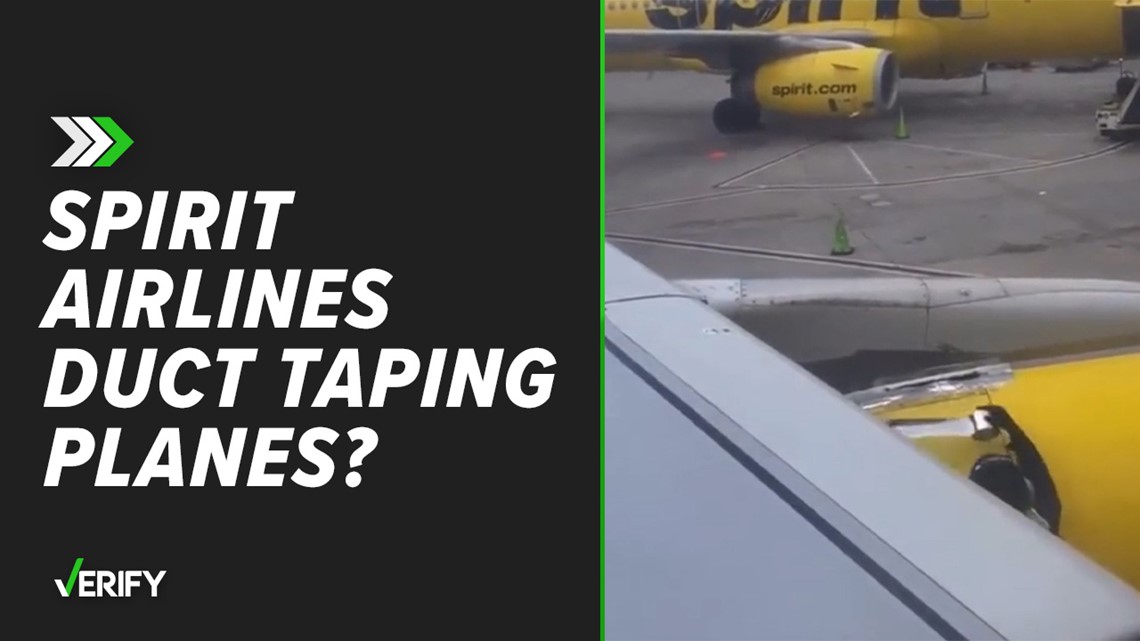 Spirit Airlines did not use duct tape on plane, as viral video claims