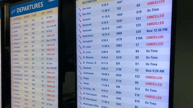 Hundreds of Charlotte flights canceled after winter storm