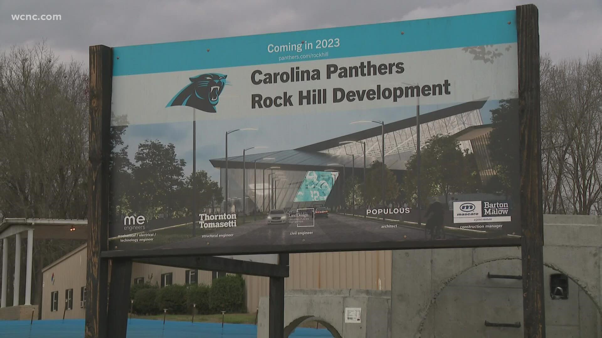 The Carolina Panthers would pay for construction upfront. The Panthers have not publicly responded.