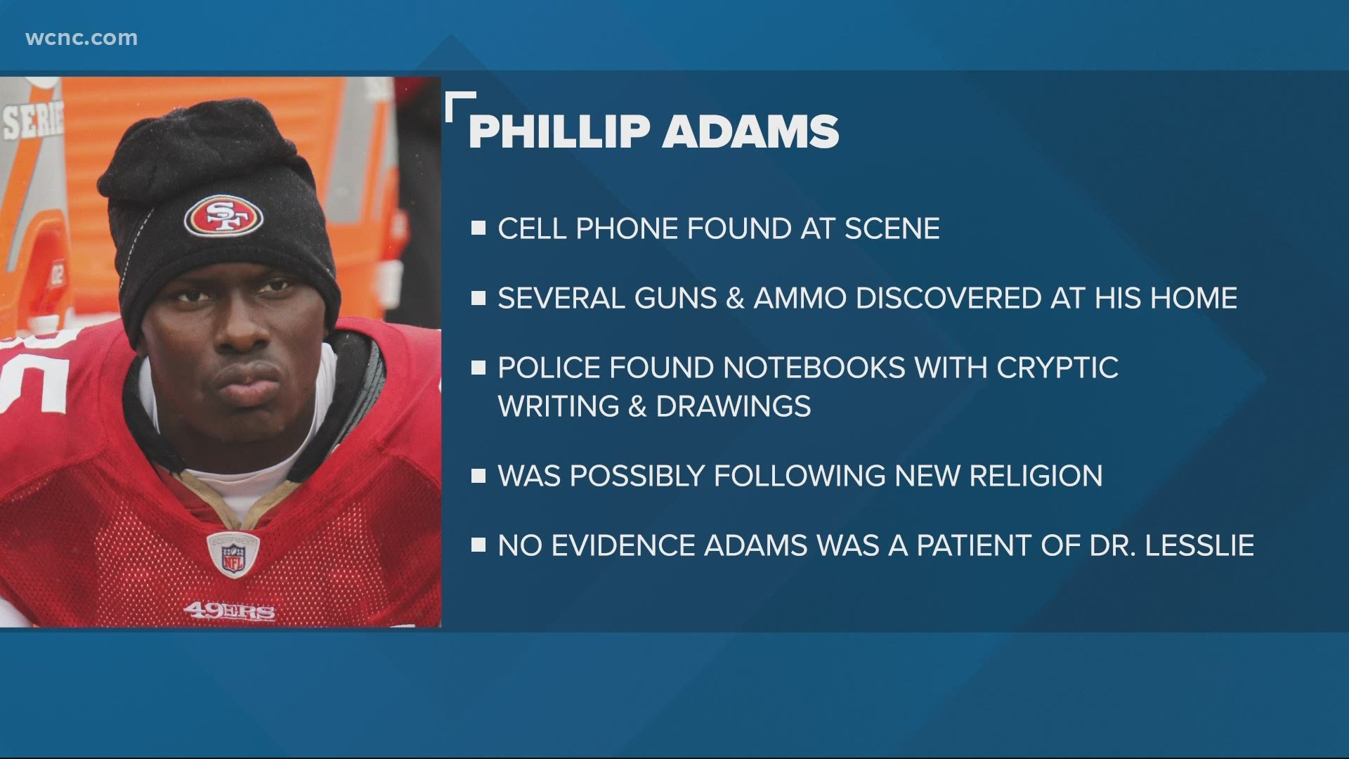 Cryptic writings, guns, and ammo were found at the home of Phillip Adams.