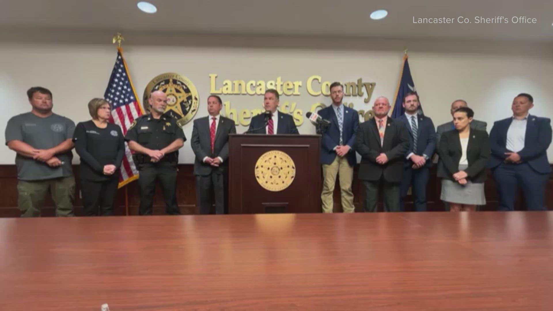 Sheriff Barry Faile and other law enforcement officials made the announcement on Monday.