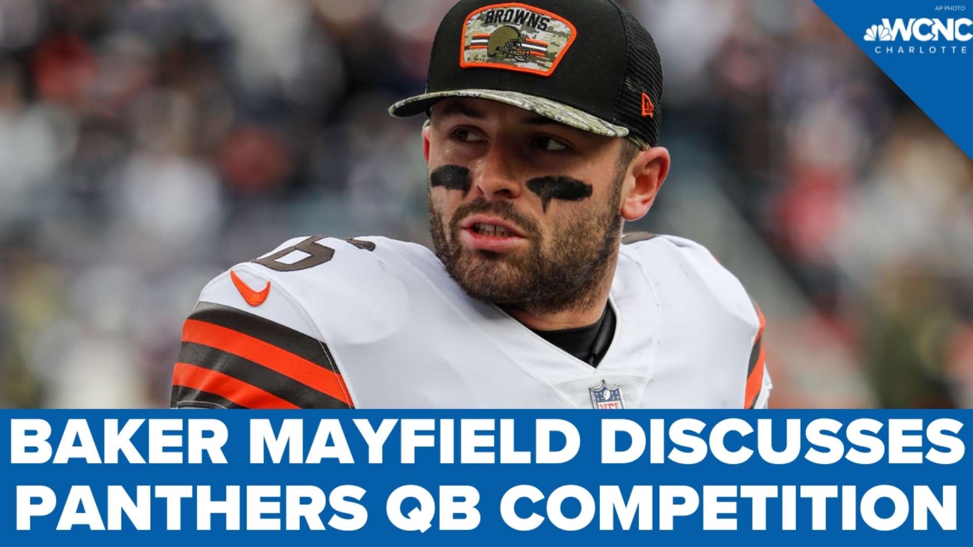 Mayfield held his first Q&A as a member of the Panthers Tuesday, and discussed his shoulder injury, leaving the Browns and his goals with the Panthers.