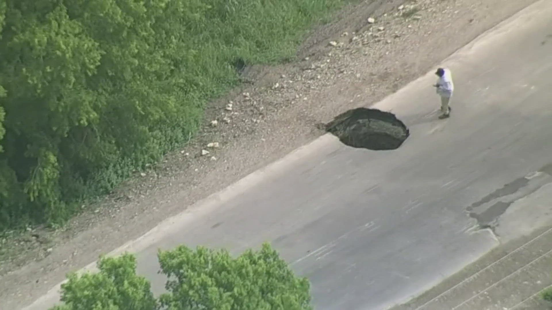 Deputies blocked Malloy Bridge Road between Parkinson and Cook roads "to ensure no one falls into the large hole in the roadway."