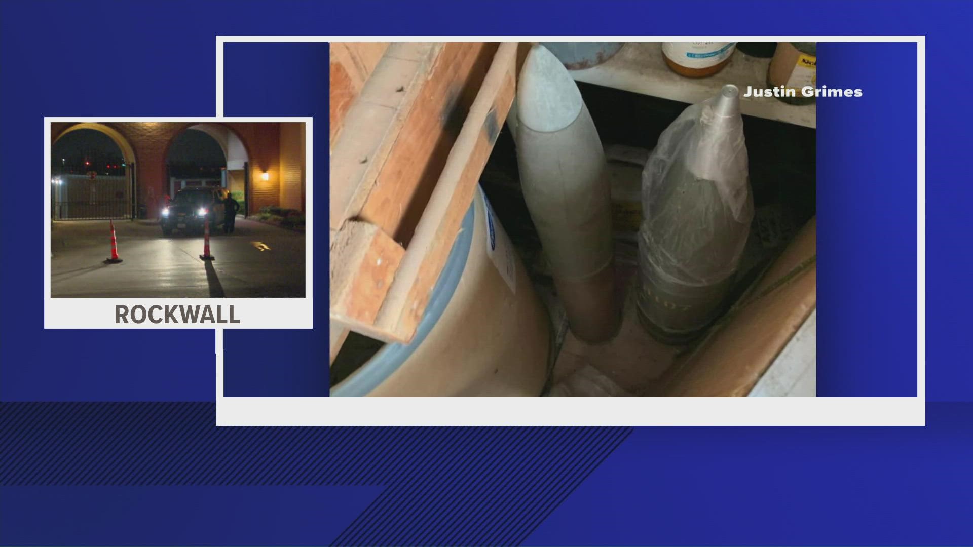 Police are are now coordinating with local, federal and military partners to develop a plan on how to safely 'collect and dispose' of the items.
