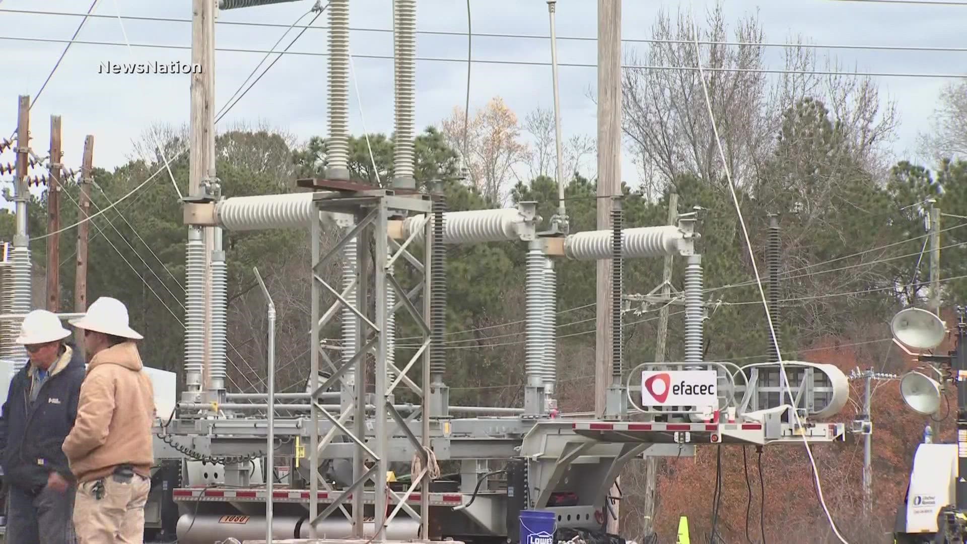 Power is back on for Moore County after someone shot up two Duke Energy substations, knocking lights out for nearly 40,000 customers across the county.