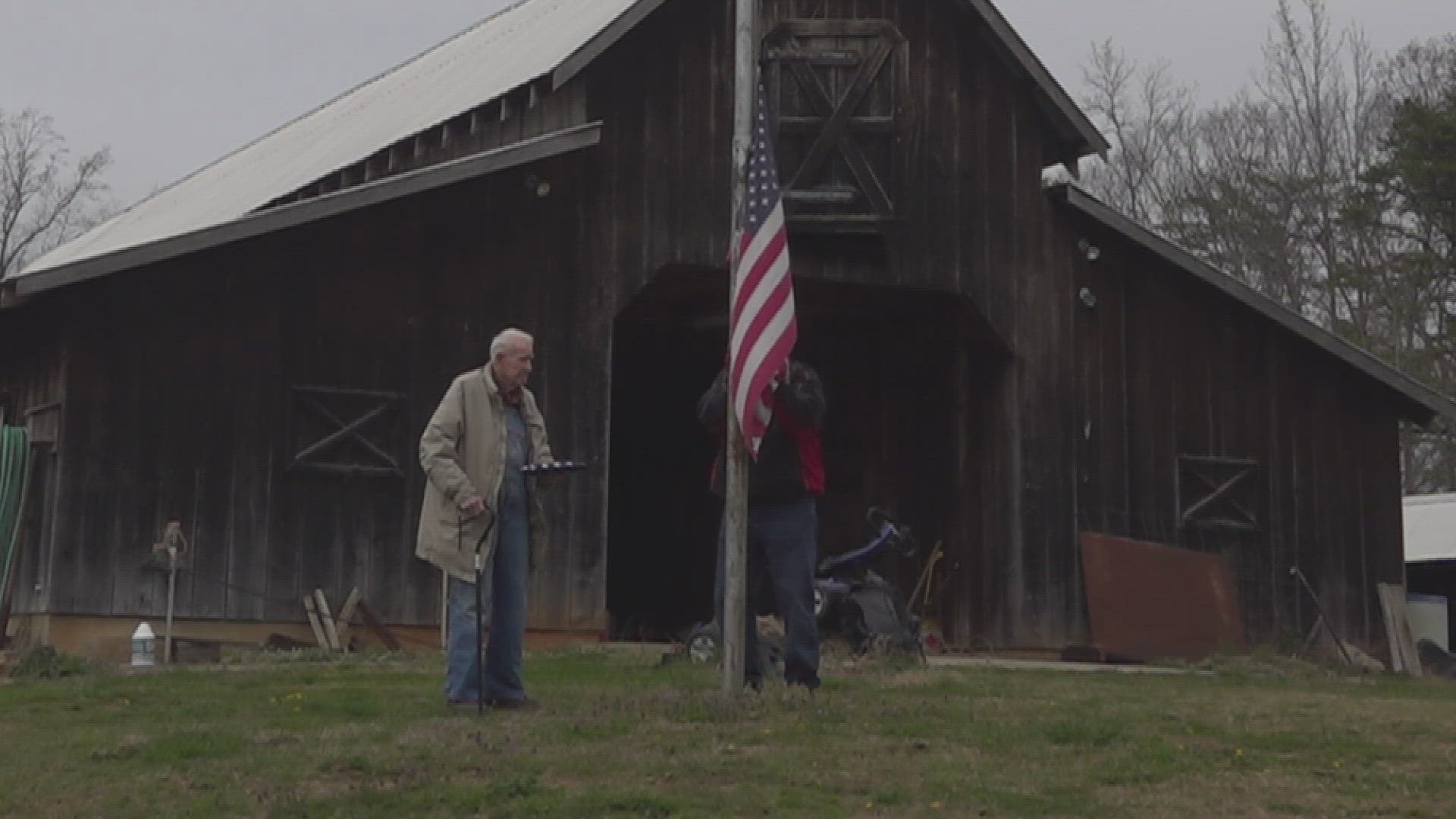 Harry Youngblood's mission started as a promise to his child, a hero who served five tours. He drives around town fixing the split seams of our stars and stripes.