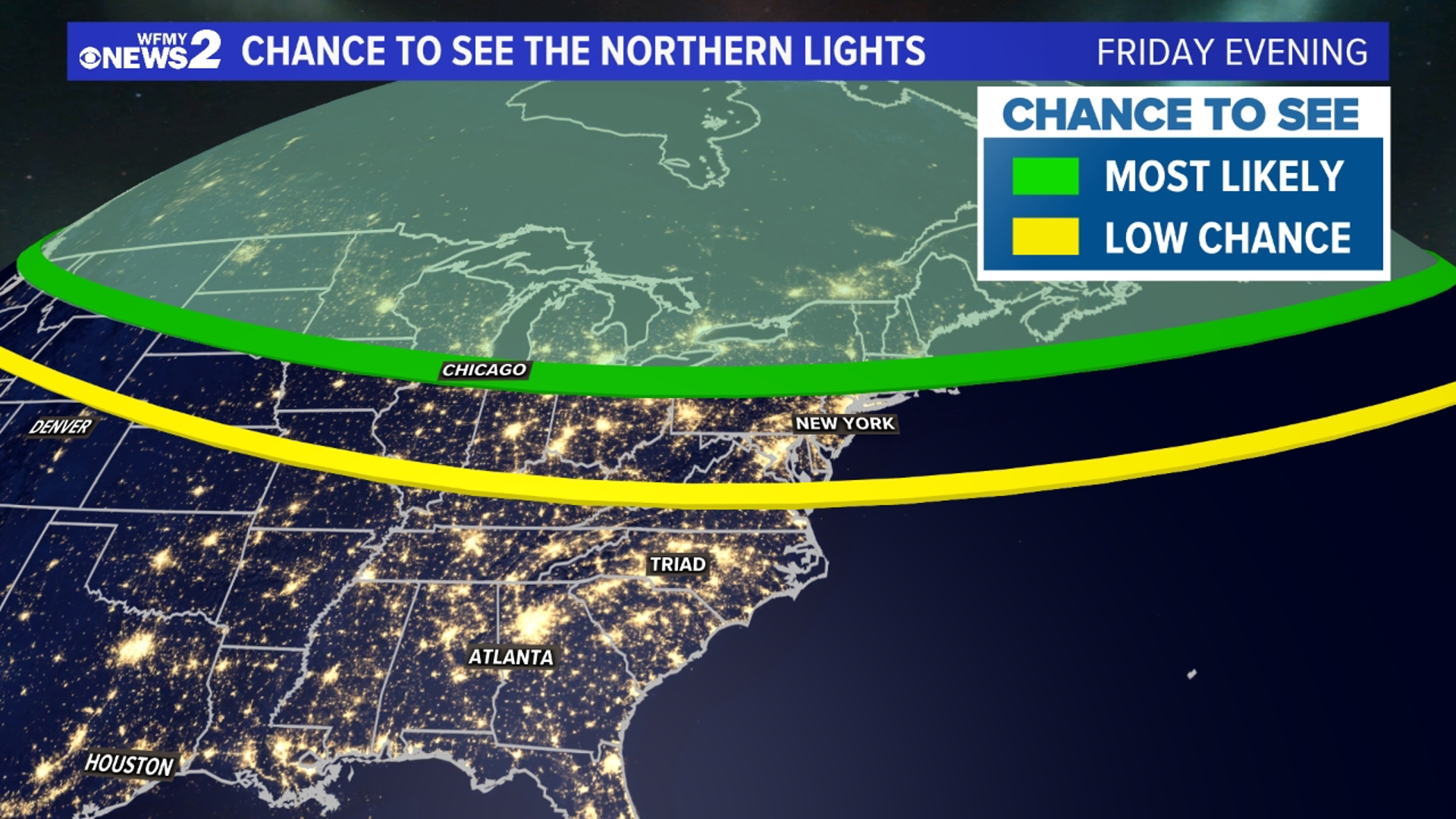 Can you see the northern lights in North Carolina on Sunday?